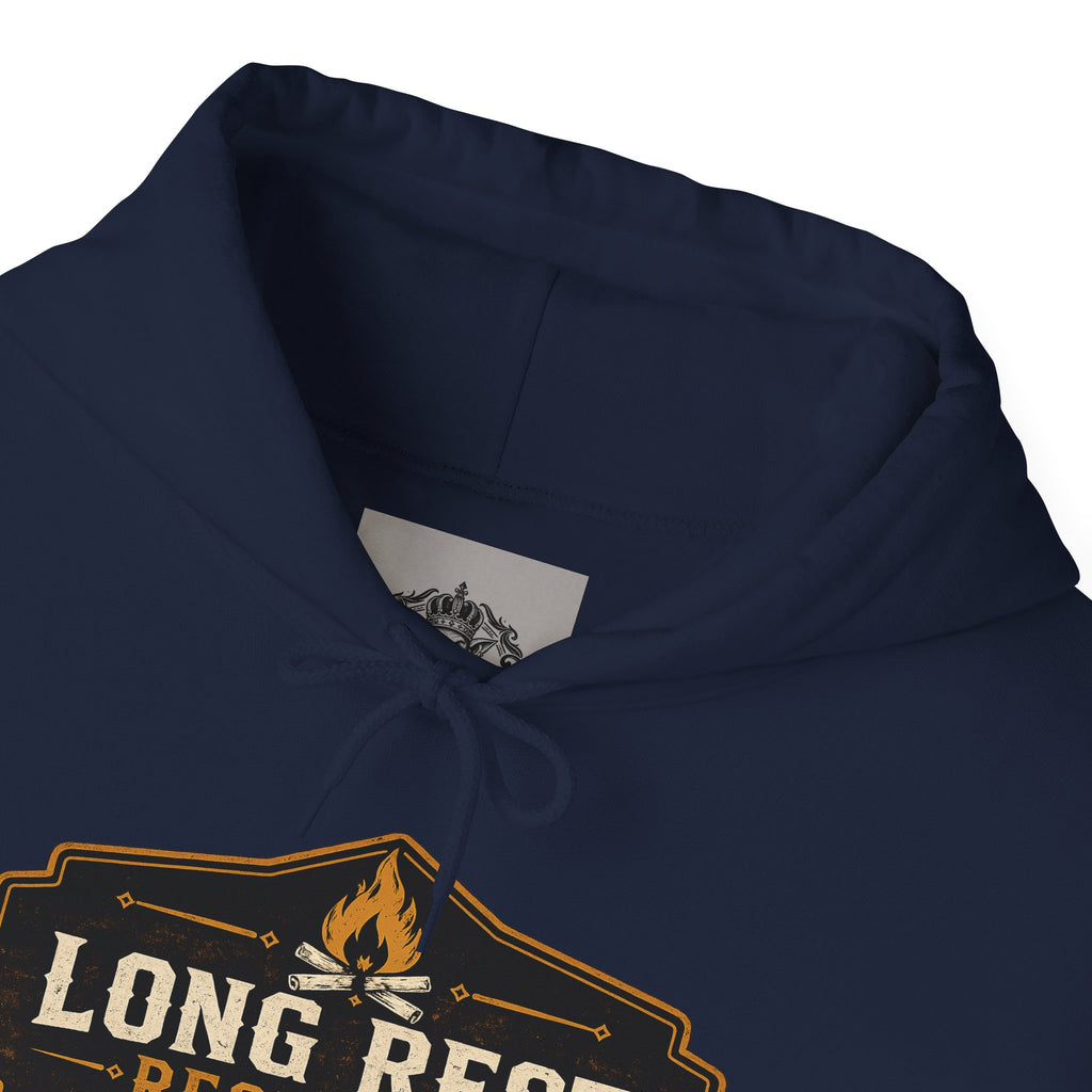 Long Rest Required Hoodie — Camping Campfire Graphic Pullover