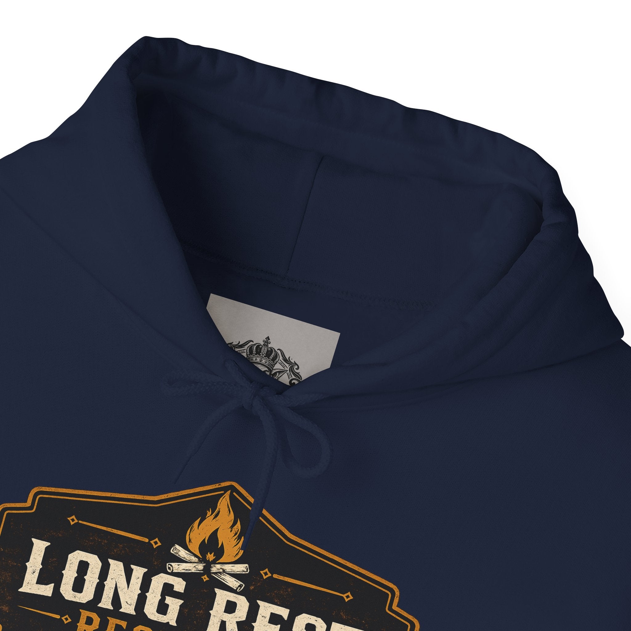 Long Rest Required Hoodie — Camping Campfire Graphic Pullover