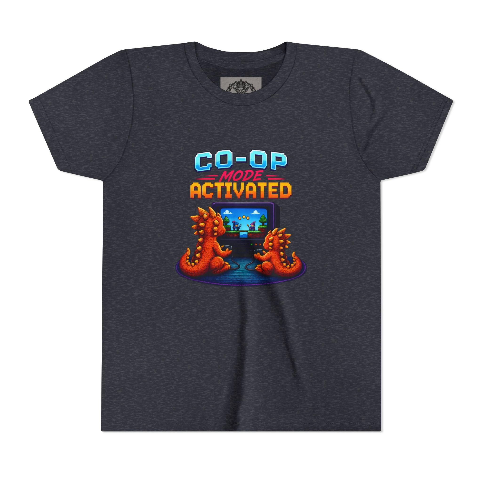 Co-Op Mode Activated Youth Tee | Gaming Dinosaur Kids Shirt | Retro Gamer Youth Shirt