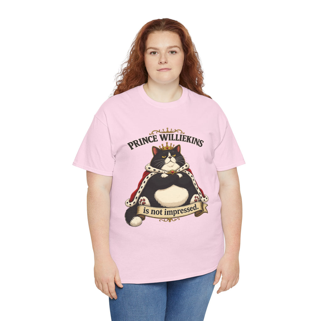 Cat T-Shirt — “Prince Williekins Is Not Impressed” Royal Cat Graphic Tee