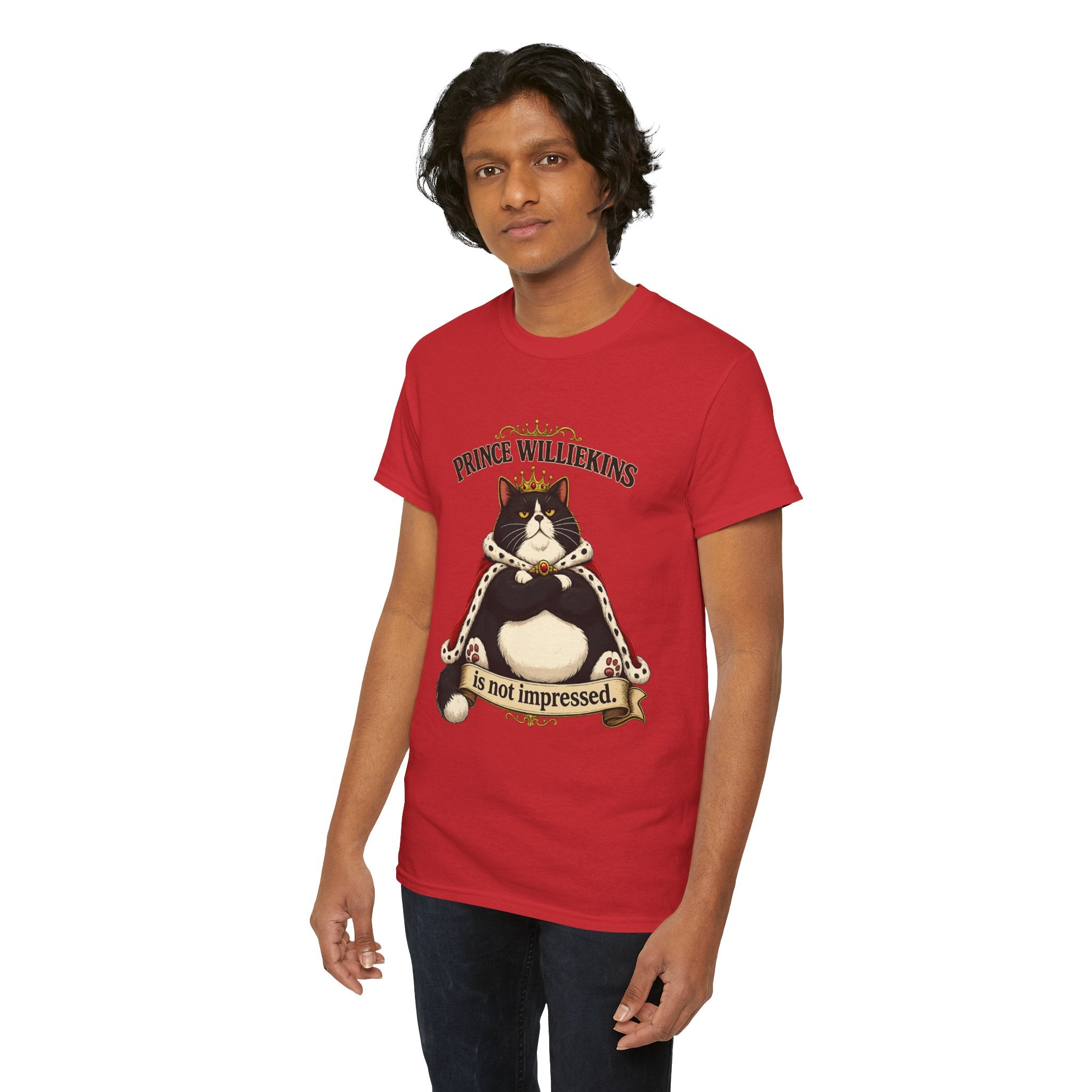 Cat T-Shirt — “Prince Williekins Is Not Impressed” Royal Cat Graphic Tee