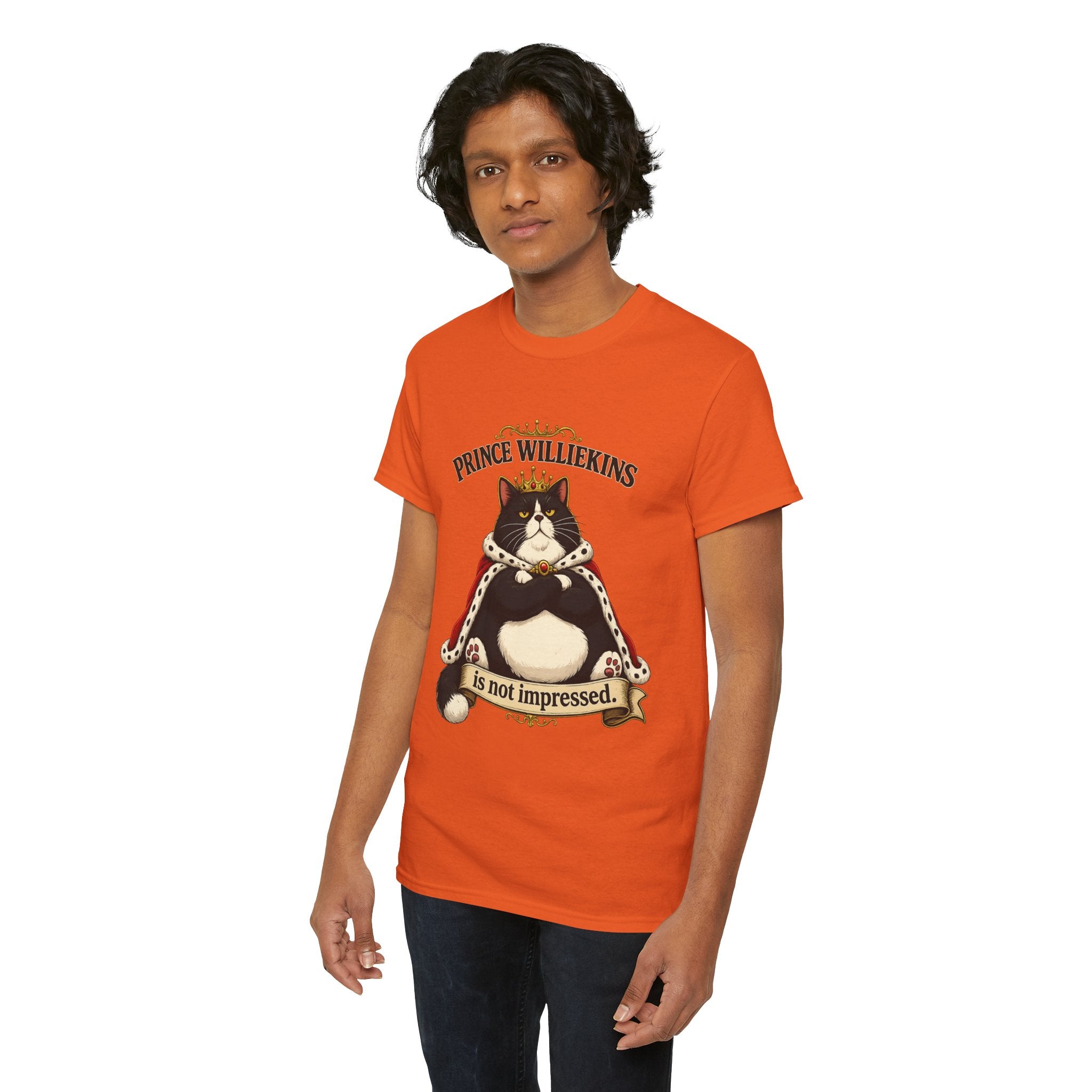 Cat T-Shirt — “Prince Williekins Is Not Impressed” Royal Cat Graphic Tee
