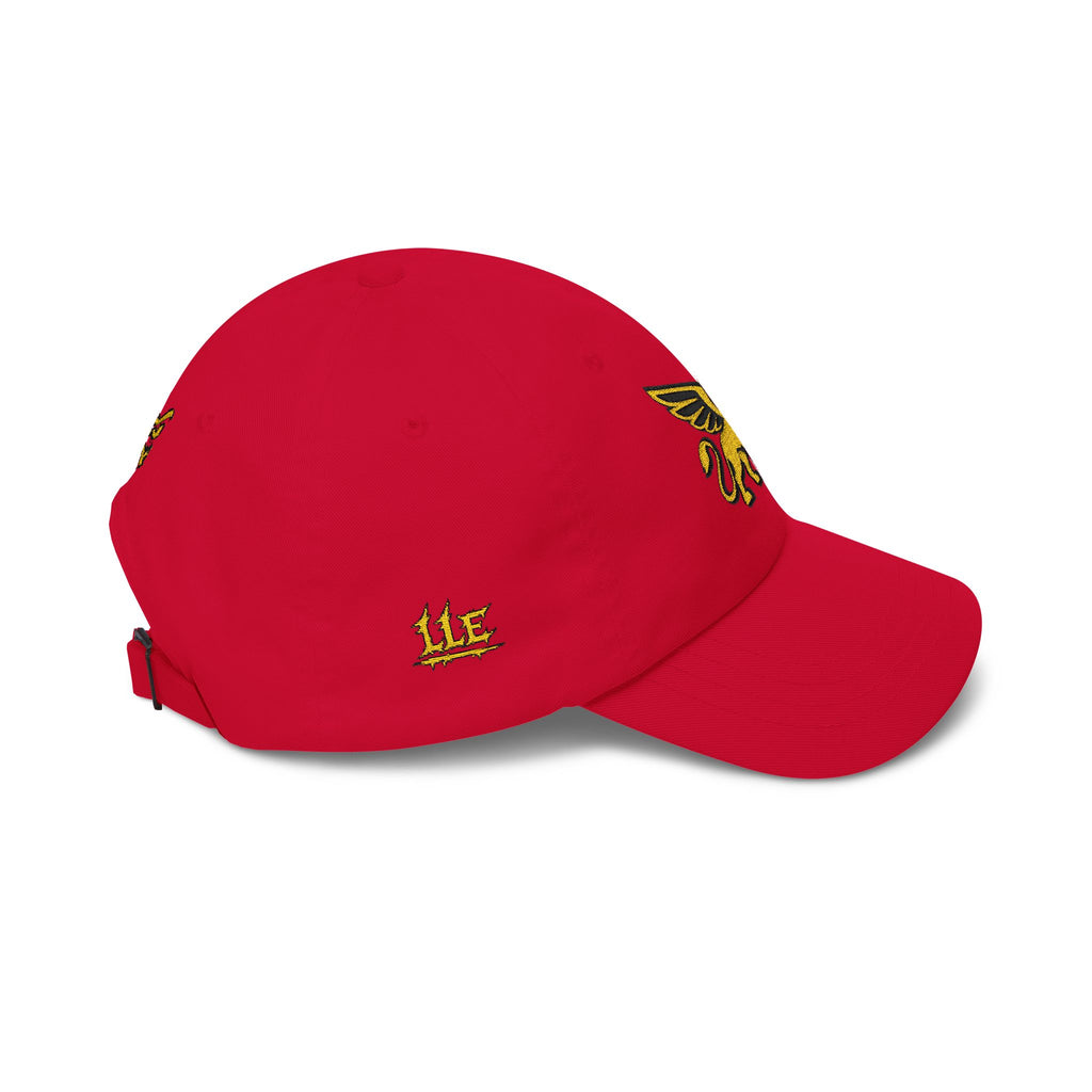 Golden Griffin Embroidered Cap | White Classic Dad Cap