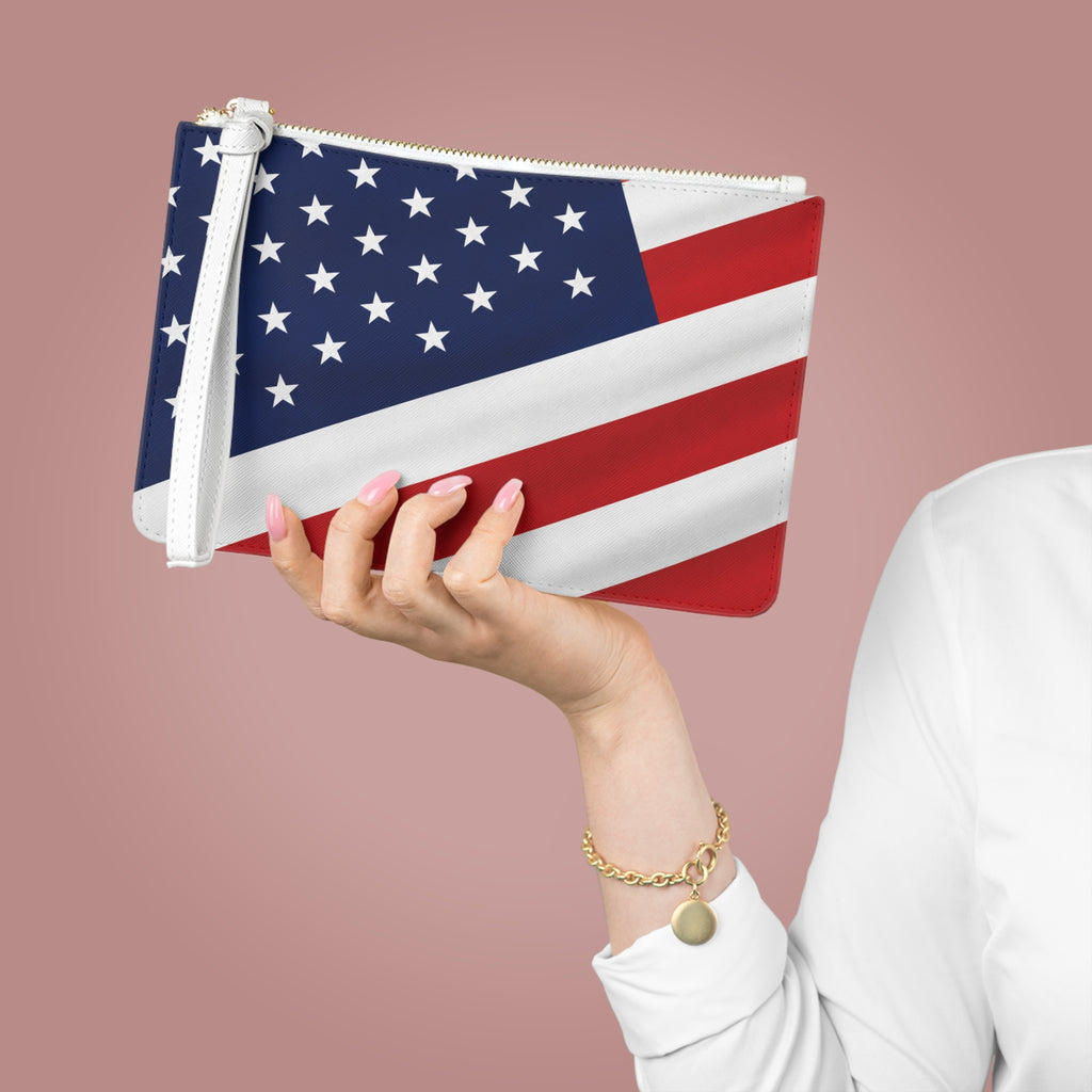 American Flag Clutch — Patriotic Wristlet Purse for 4th of July & Veterans Day