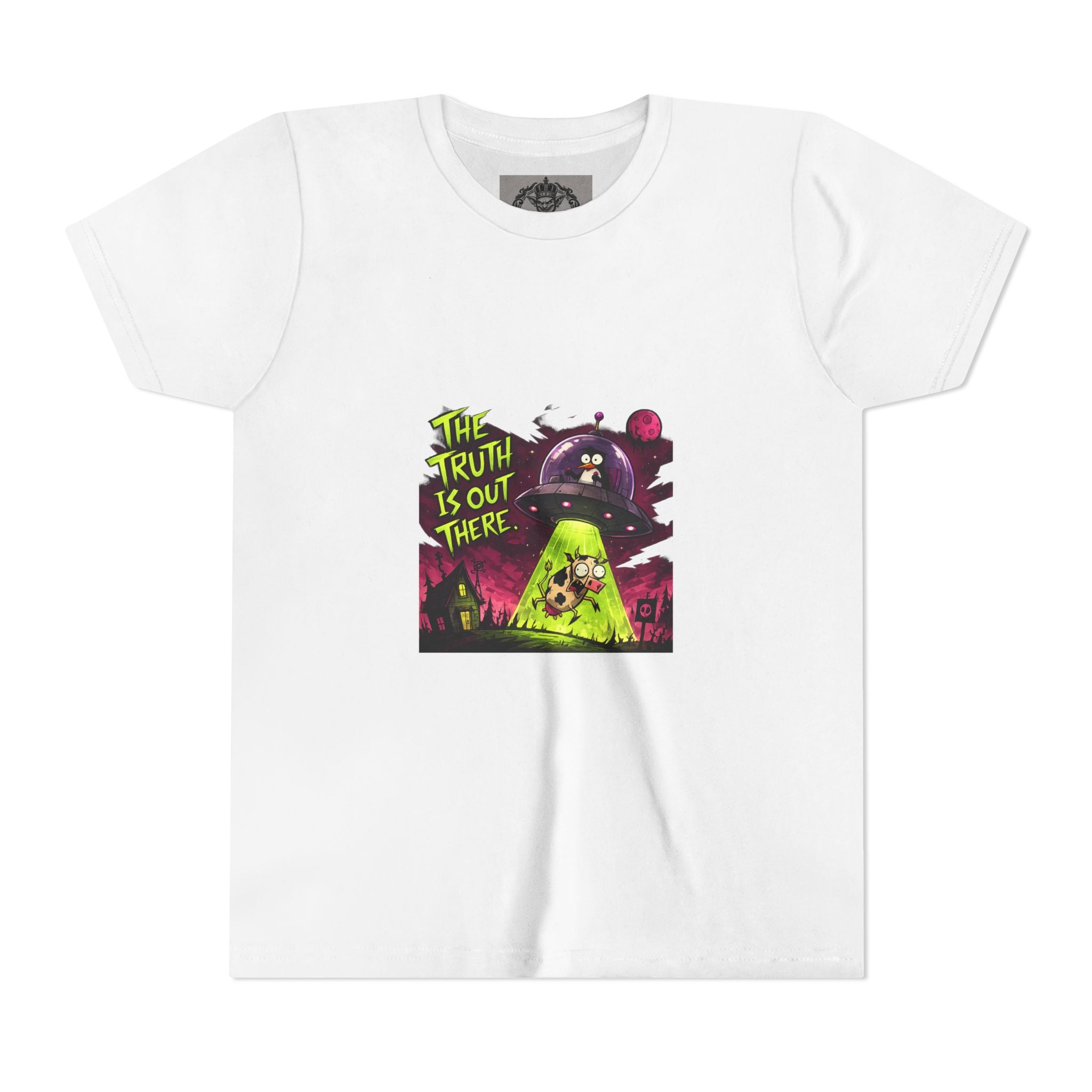 The Truth Is Out There Youth Tee | Alien UFO Graphic | Penguin | Cow