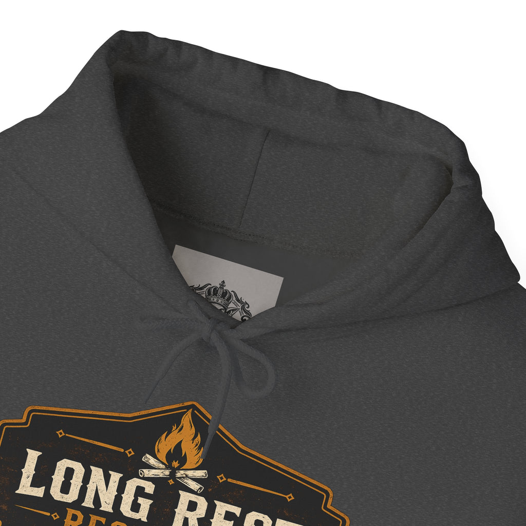 Long Rest Required Hoodie — Camping Campfire Graphic Pullover