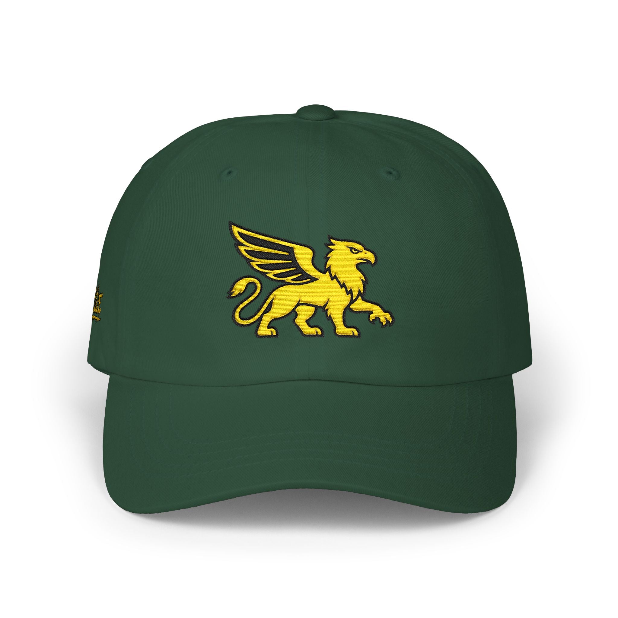 Golden Griffin Embroidered Cap | White Classic Dad Cap
