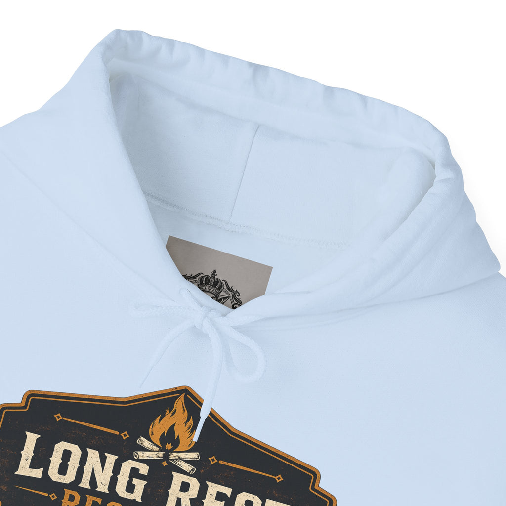Long Rest Required Hoodie — Camping Campfire Graphic Pullover