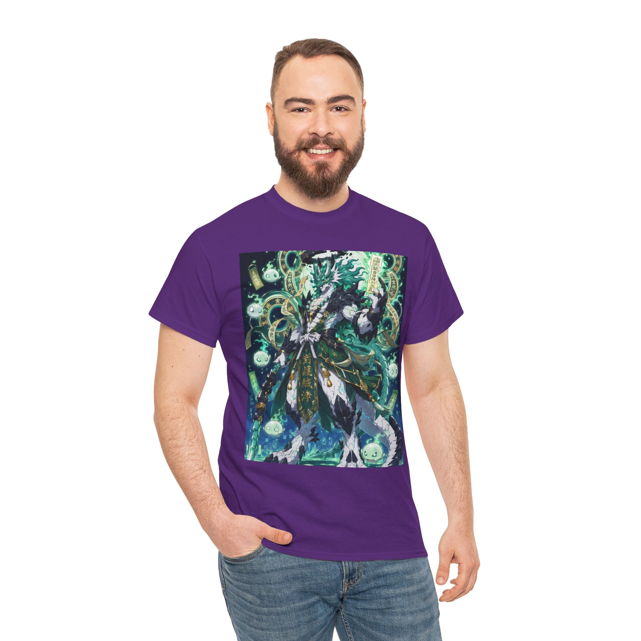 Mystic Forest Sorcerer T-Shirt | Fantasy Mage Illustration, Green Aura