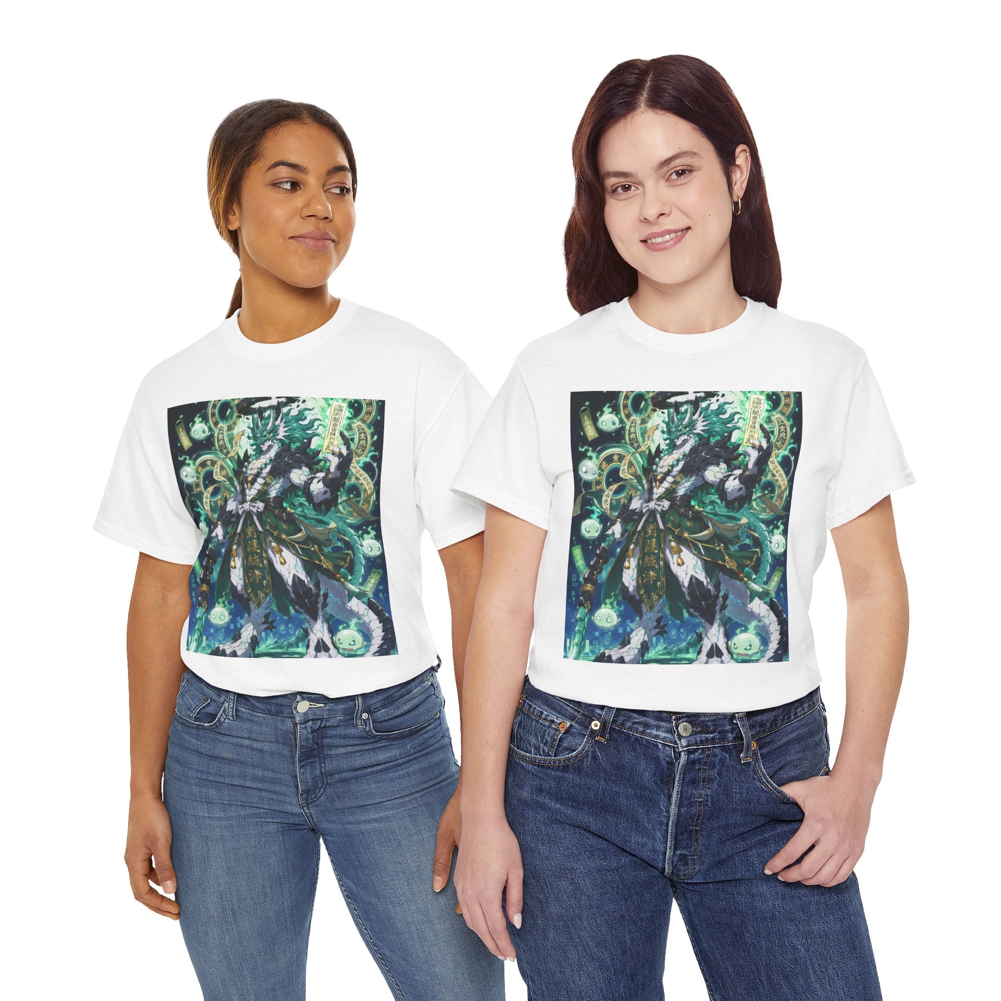 Mystic Forest Sorcerer T-Shirt | Fantasy Mage Illustration, Green Aura