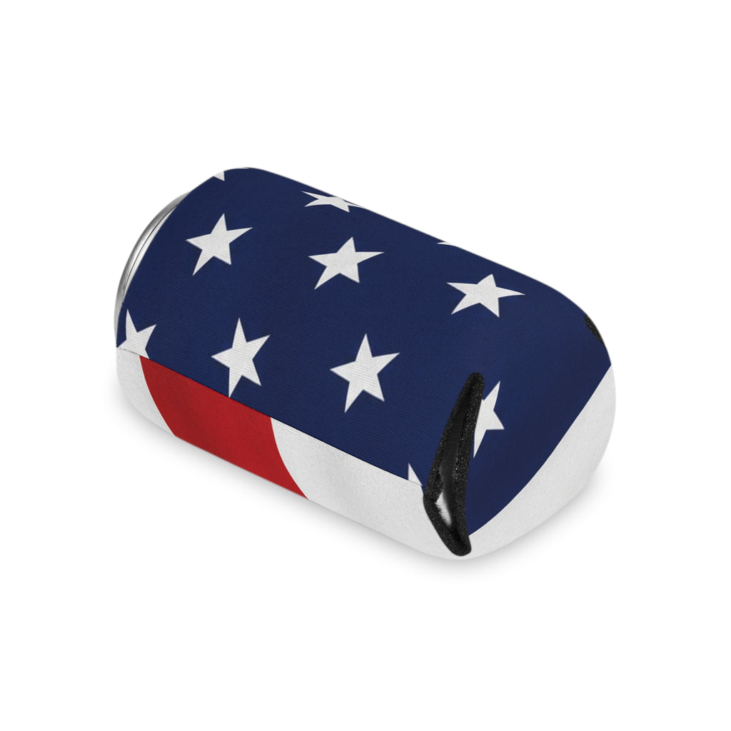 American Flag Can Cooler - Patriotic Red White Blue Star & Stripe Koozie
