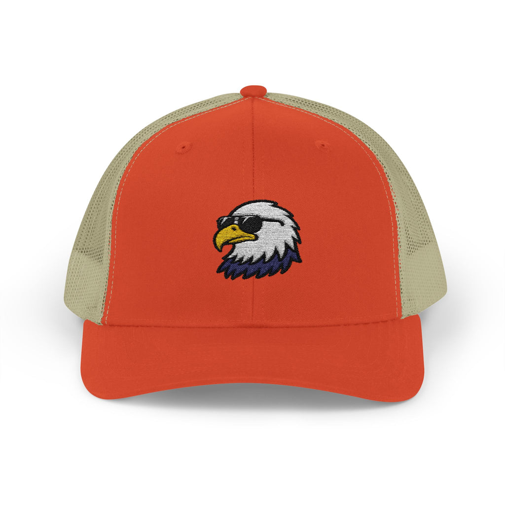 Eagle Head Embroidered Snapback Trucker Cap — Patriotic Mesh Baseball Hat