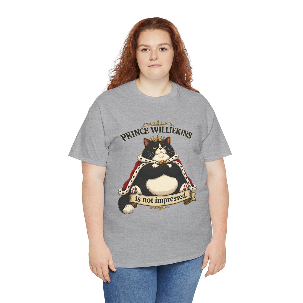 Cat T-Shirt — “Prince Williekins Is Not Impressed” Royal Cat Graphic Tee