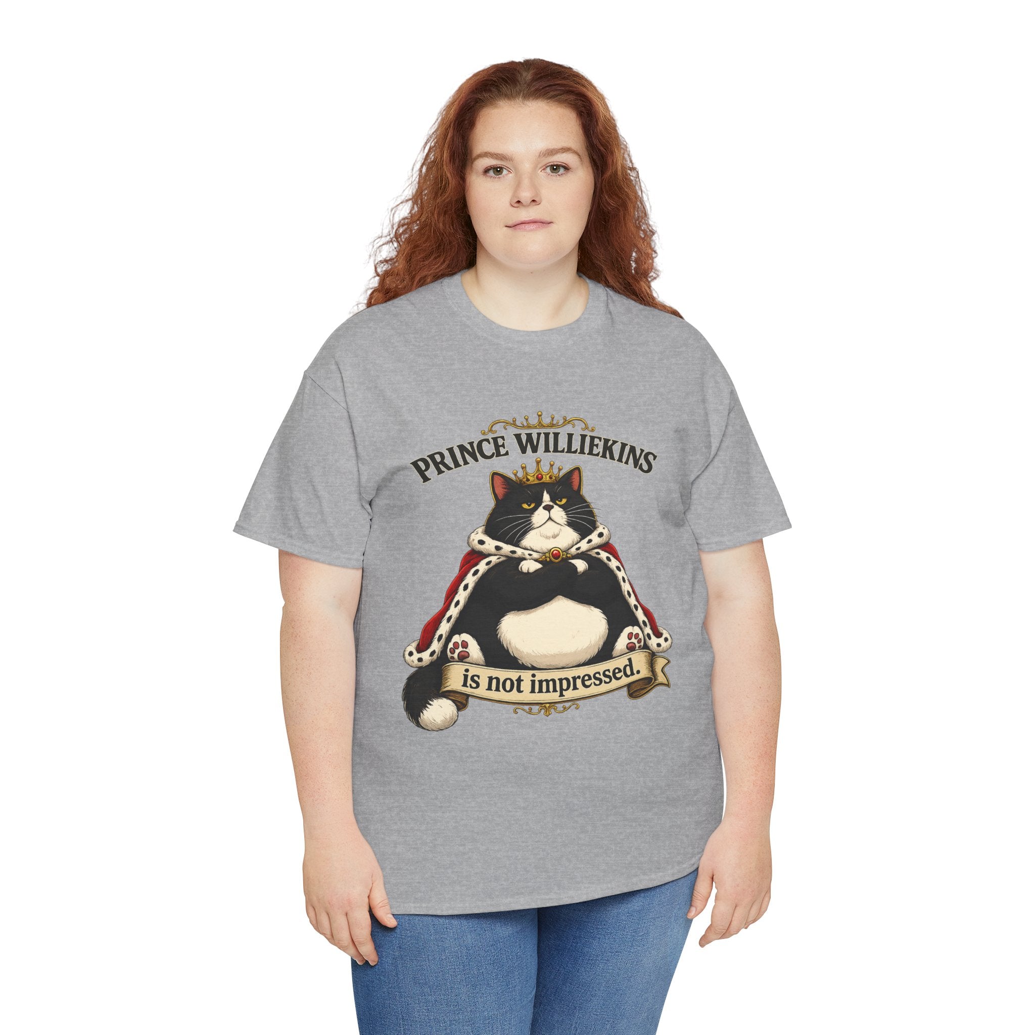 Cat T-Shirt — “Prince Williekins Is Not Impressed” Royal Cat Graphic Tee