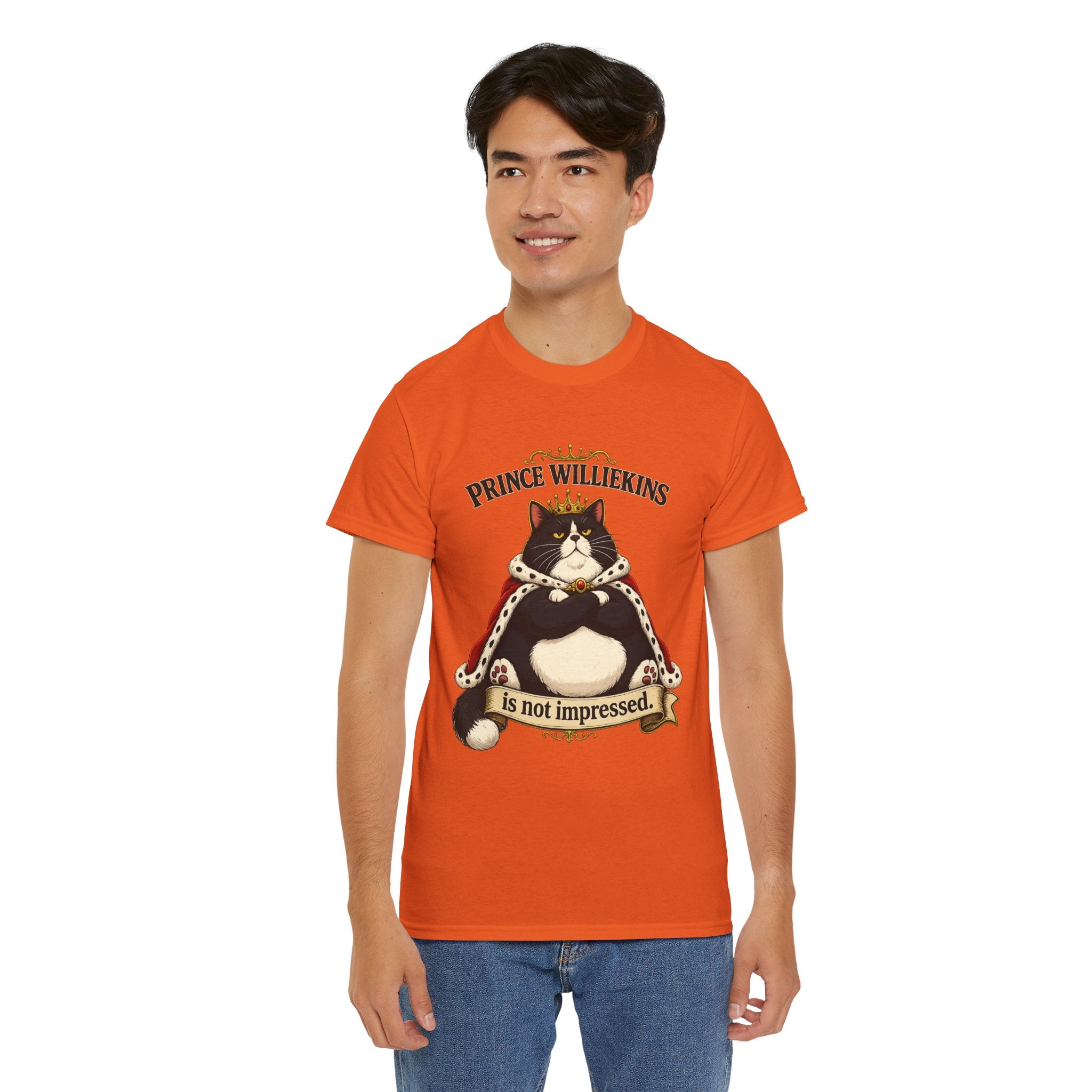Cat T-Shirt — “Prince Williekins Is Not Impressed” Royal Cat Graphic Tee