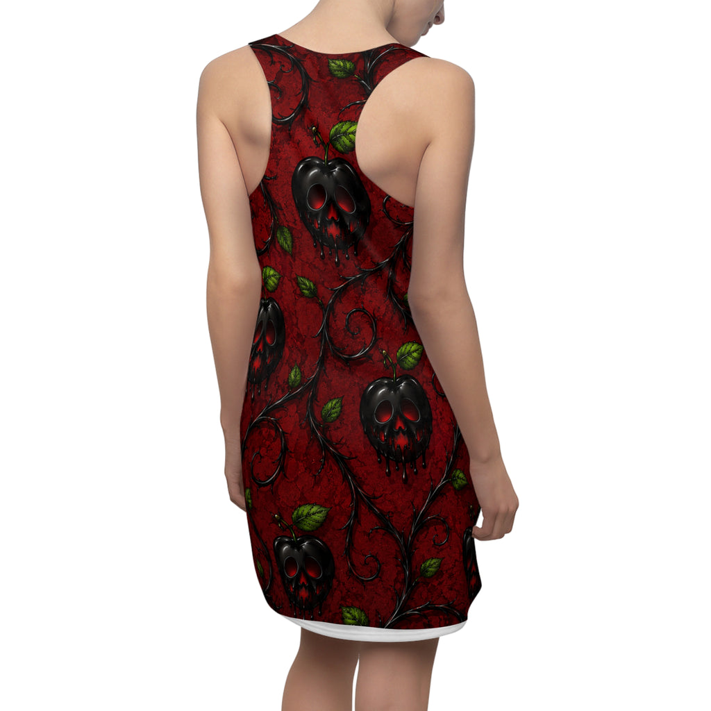 Poison Apple Skull Pattern Racerback Dress | Dark Gothic Floral