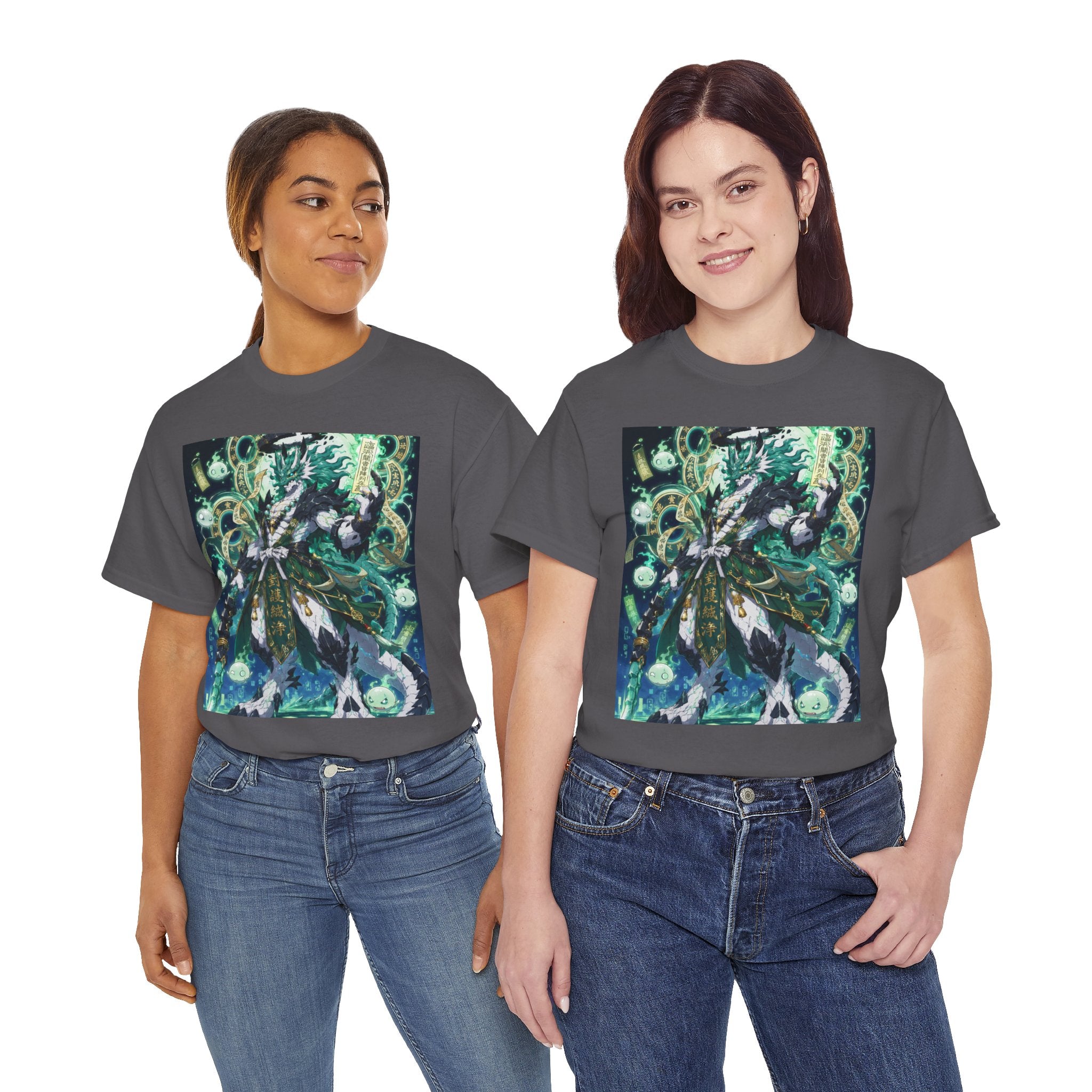 Mystic Forest Sorcerer T-Shirt | Fantasy Mage Illustration, Green Aura