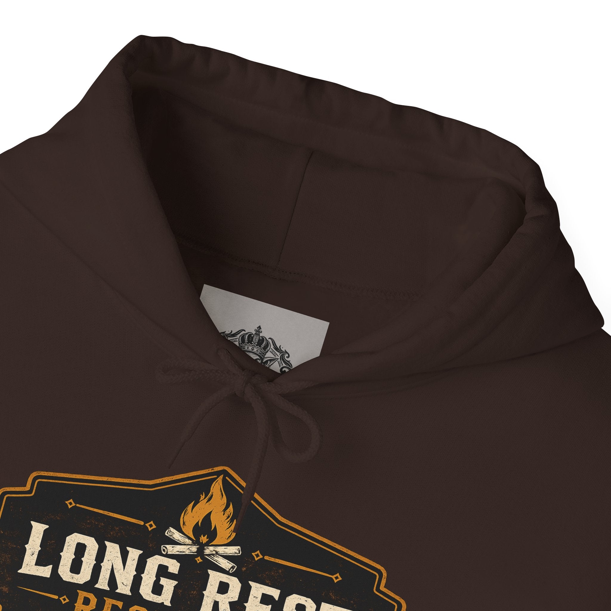 Long Rest Required Hoodie — Camping Campfire Graphic Pullover