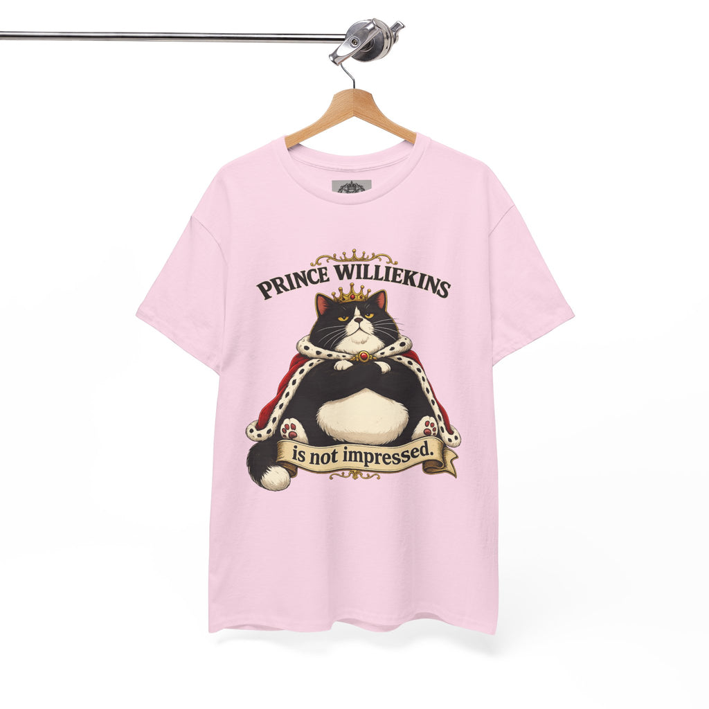 Cat T-Shirt — “Prince Williekins Is Not Impressed” Royal Cat Graphic Tee