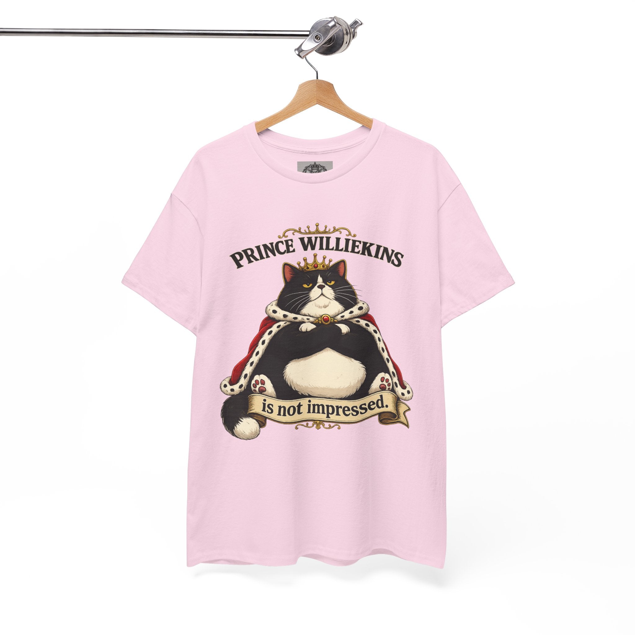 Cat T-Shirt — “Prince Williekins Is Not Impressed” Royal Cat Graphic Tee