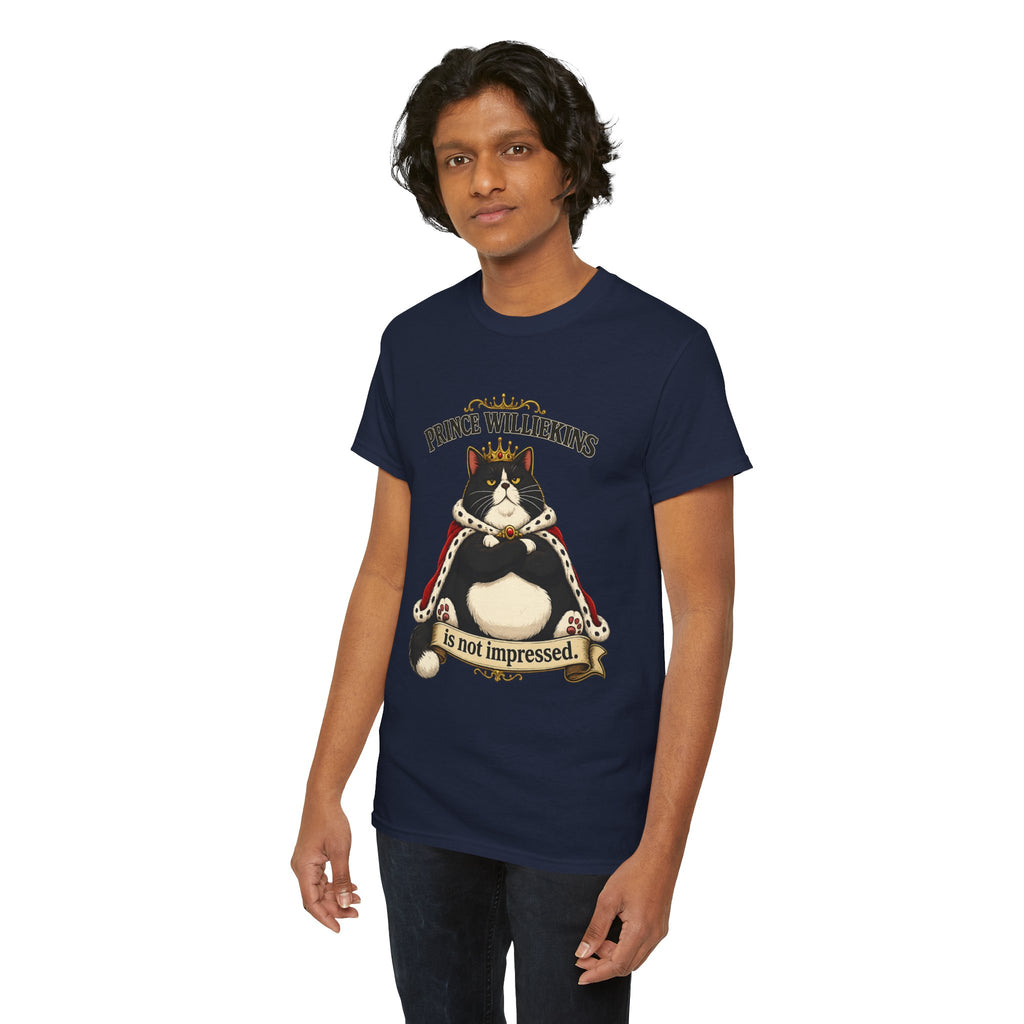 Cat T-Shirt — “Prince Williekins Is Not Impressed” Royal Cat Graphic Tee