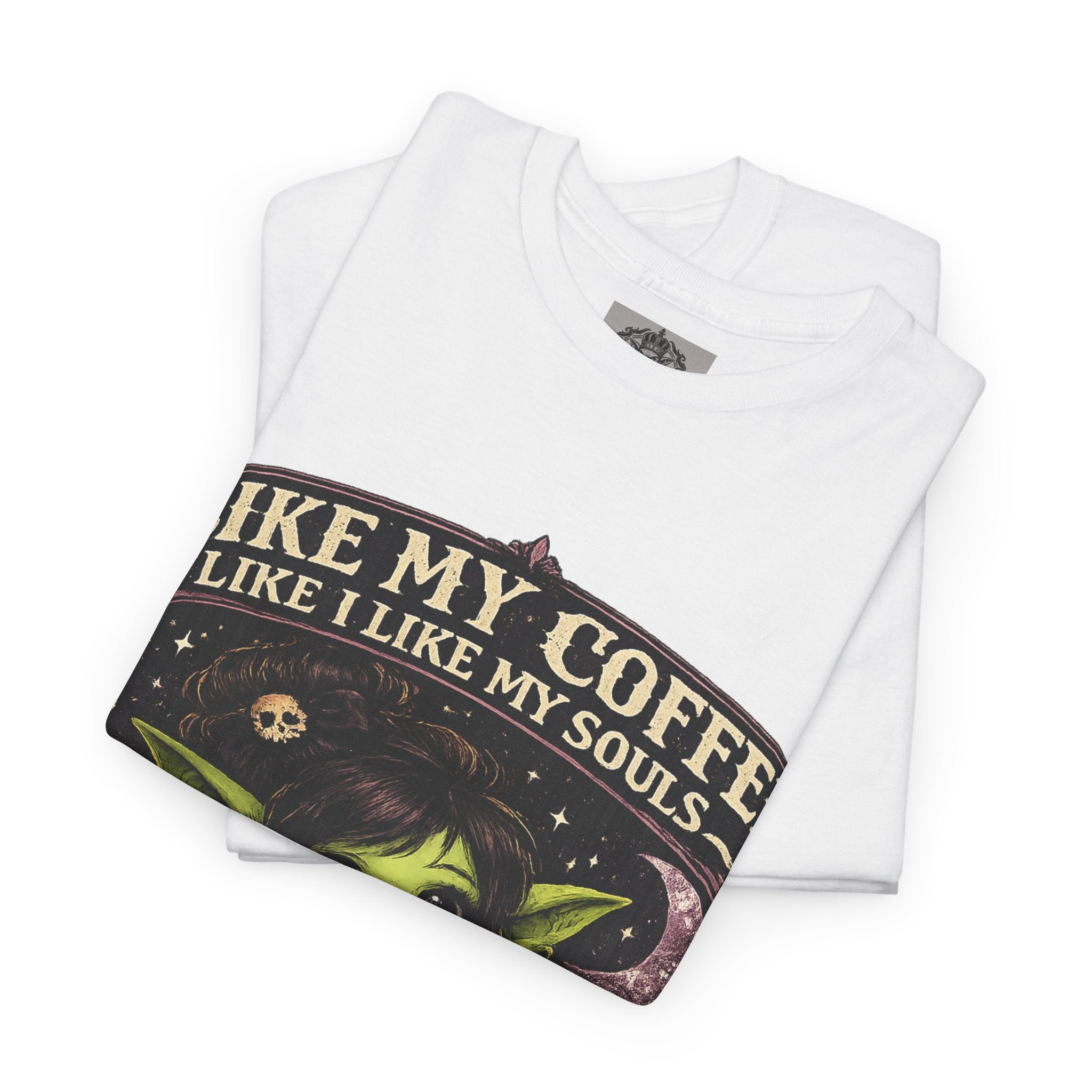 Like My Coffee Tee — "Like My Coffee Like I Like My Souls: Dark and Consumed Daily" Gothic Graphic T-Shirt