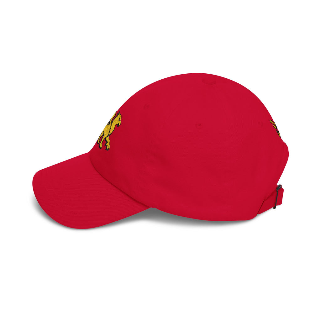 Golden Griffin Embroidered Cap | White Classic Dad Cap