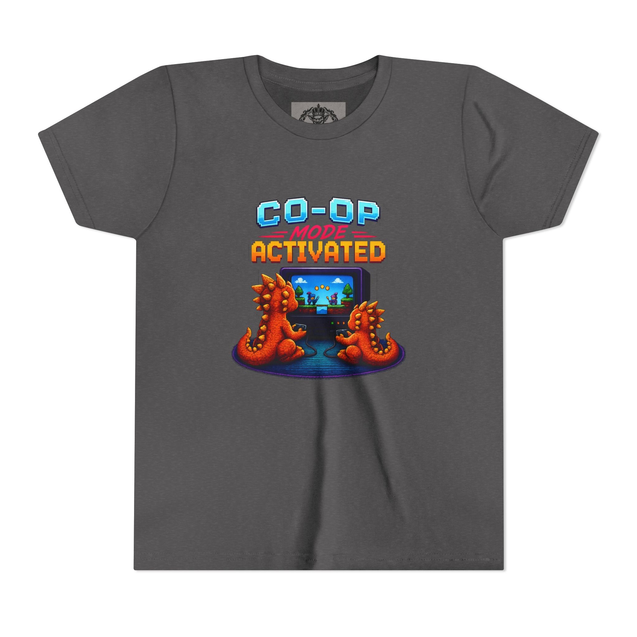Co-Op Mode Activated Youth Tee | Gaming Dinosaur Kids Shirt | Retro Gamer Youth Shirt