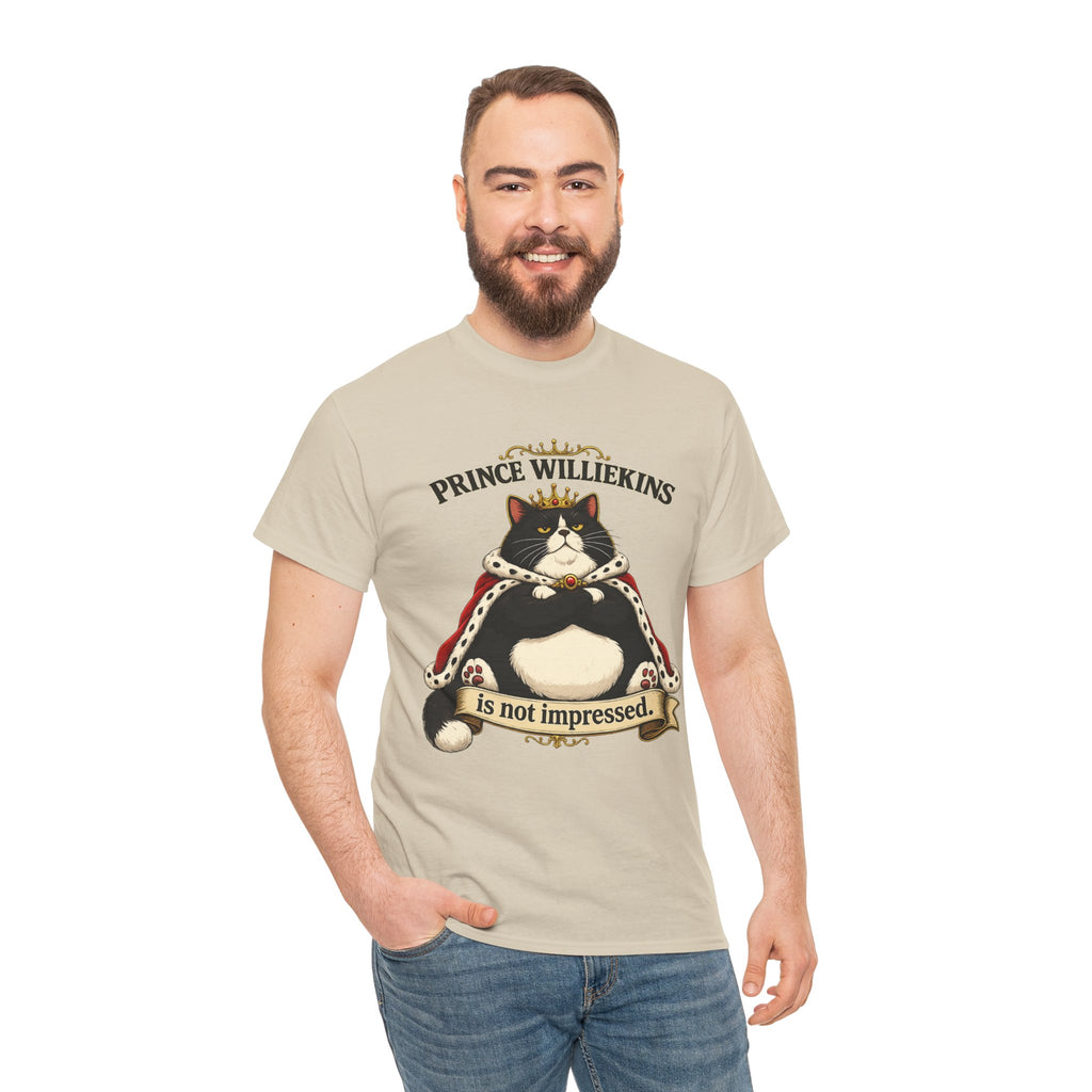 Cat T-Shirt — “Prince Williekins Is Not Impressed” Royal Cat Graphic Tee