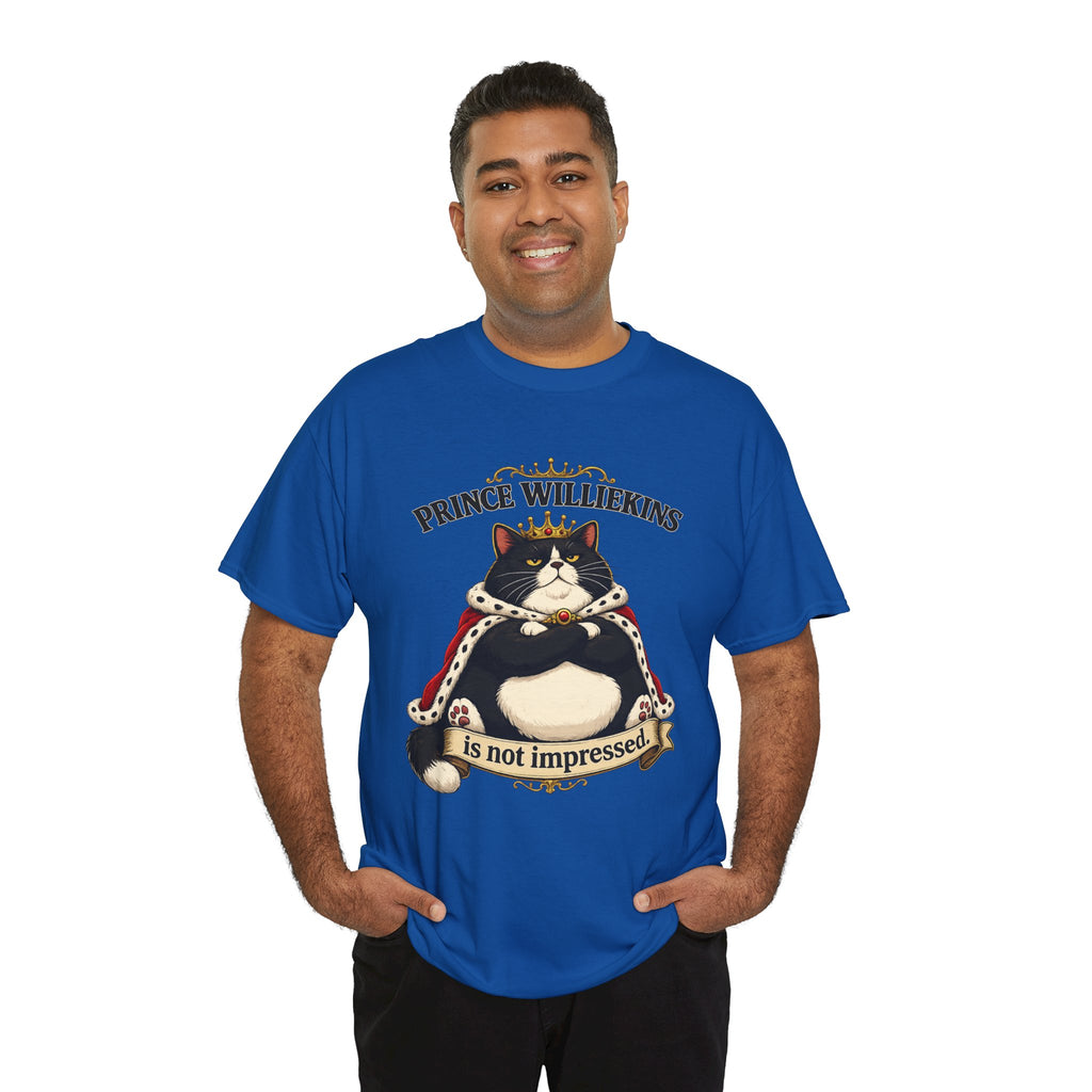 Cat T-Shirt — “Prince Williekins Is Not Impressed” Royal Cat Graphic Tee