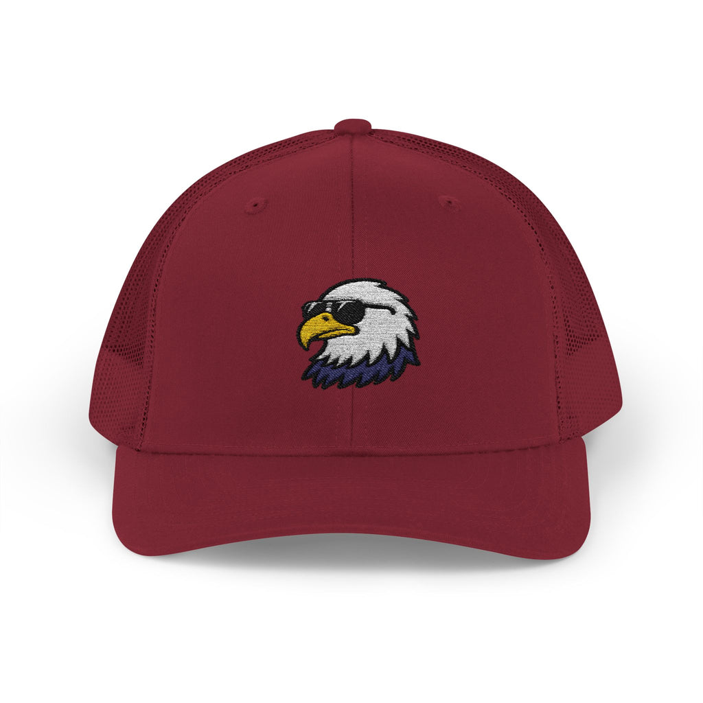 Eagle Head Embroidered Snapback Trucker Cap — Patriotic Mesh Baseball Hat