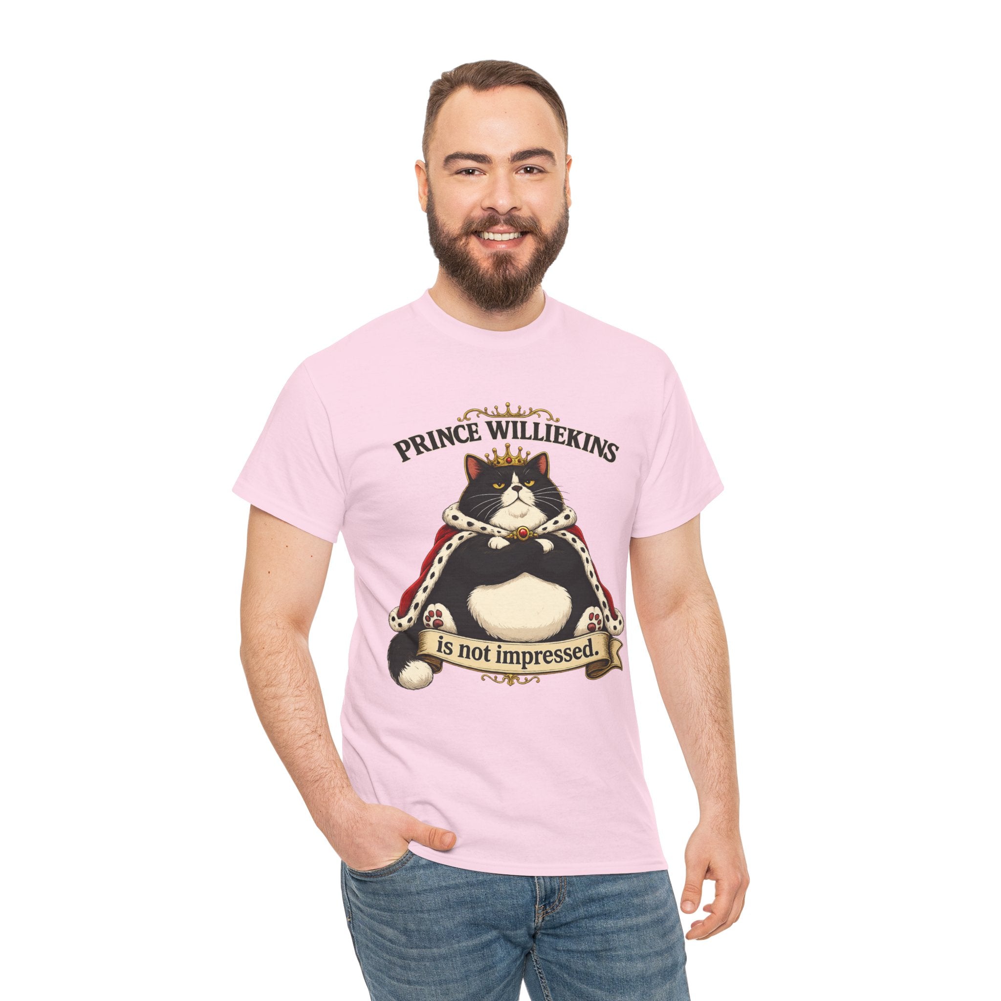 Cat T-Shirt — “Prince Williekins Is Not Impressed” Royal Cat Graphic Tee