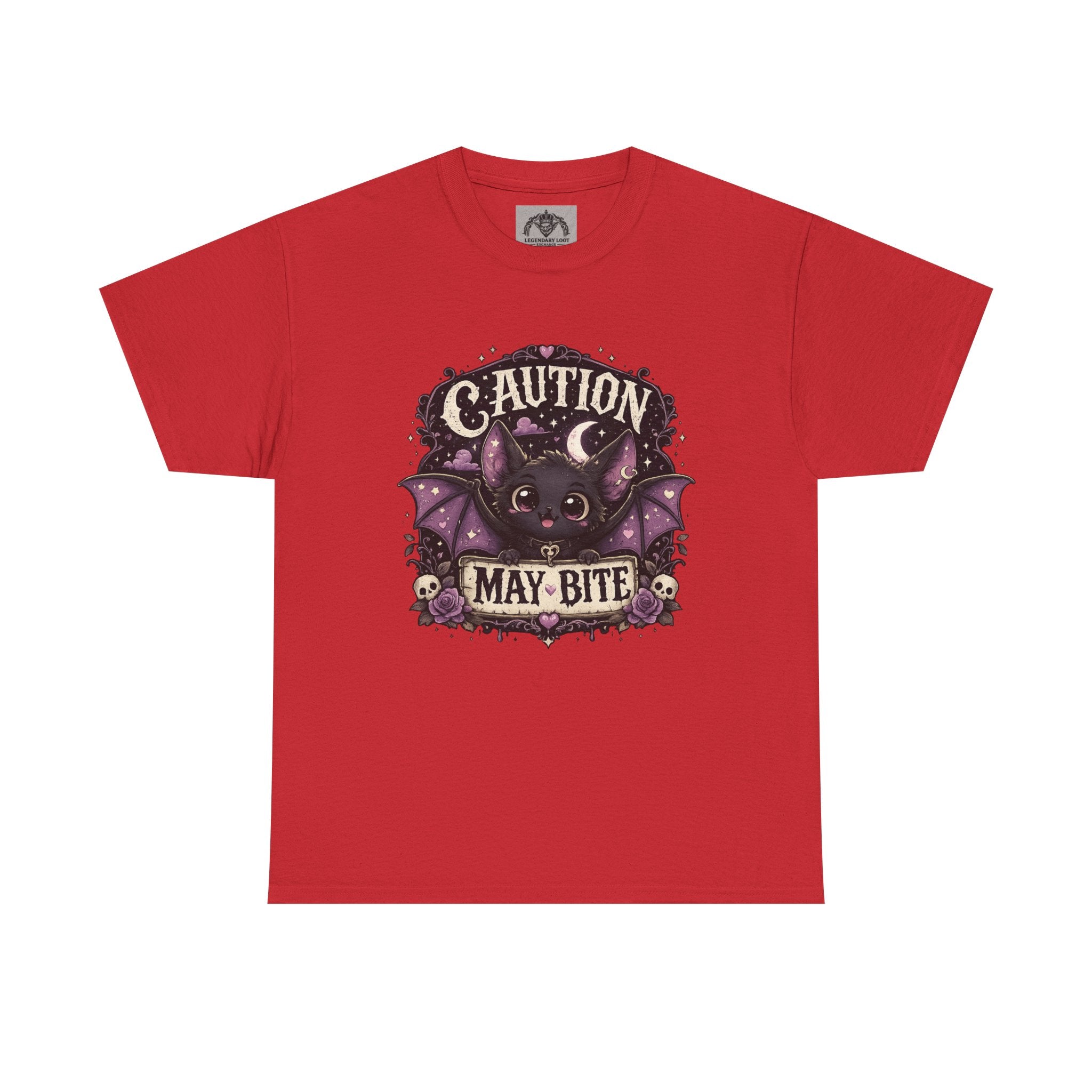 Caution May Bite Bat T-Shirt — Cute Gothic Halloween Tee