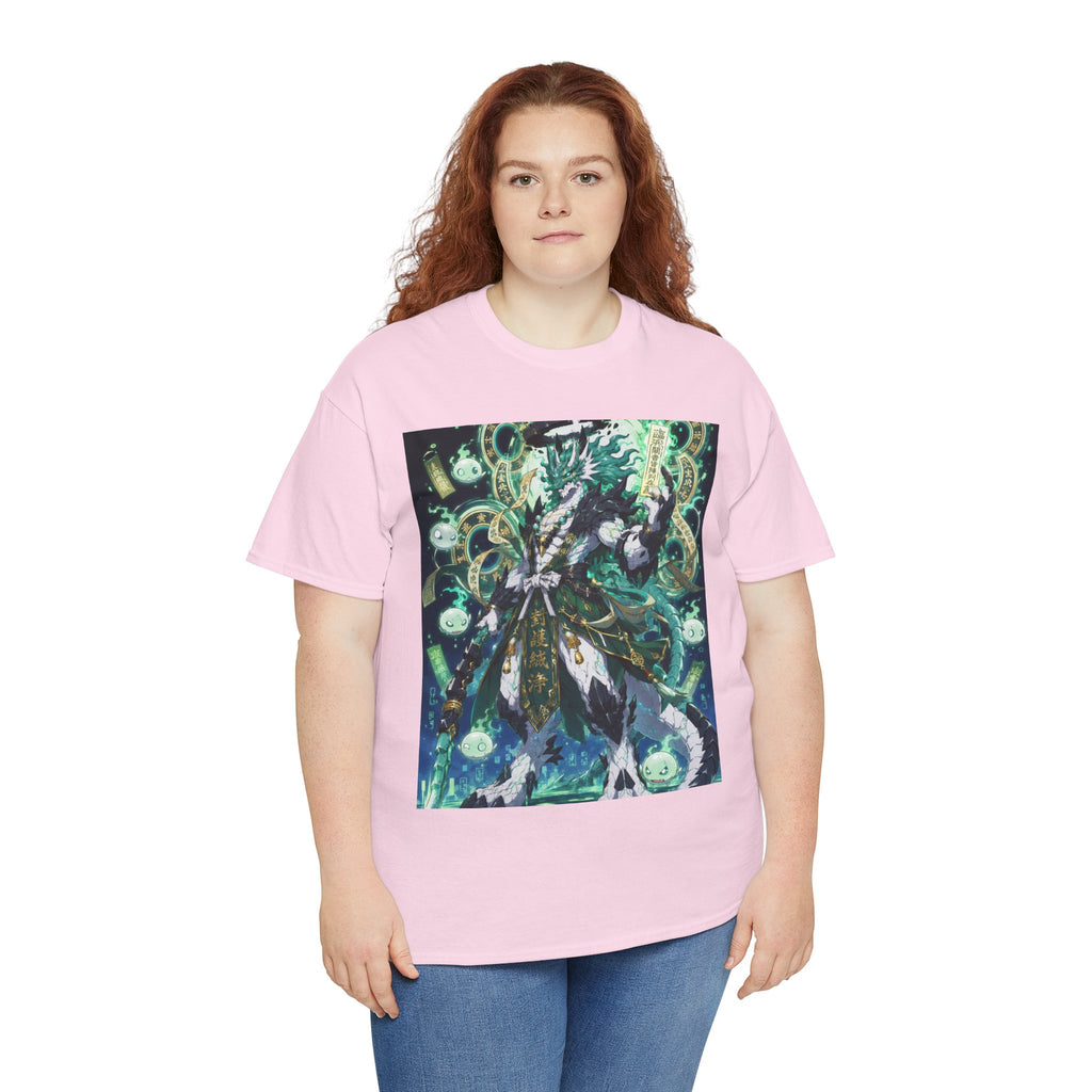 Mystic Forest Sorcerer T-Shirt | Fantasy Mage Illustration, Green Aura