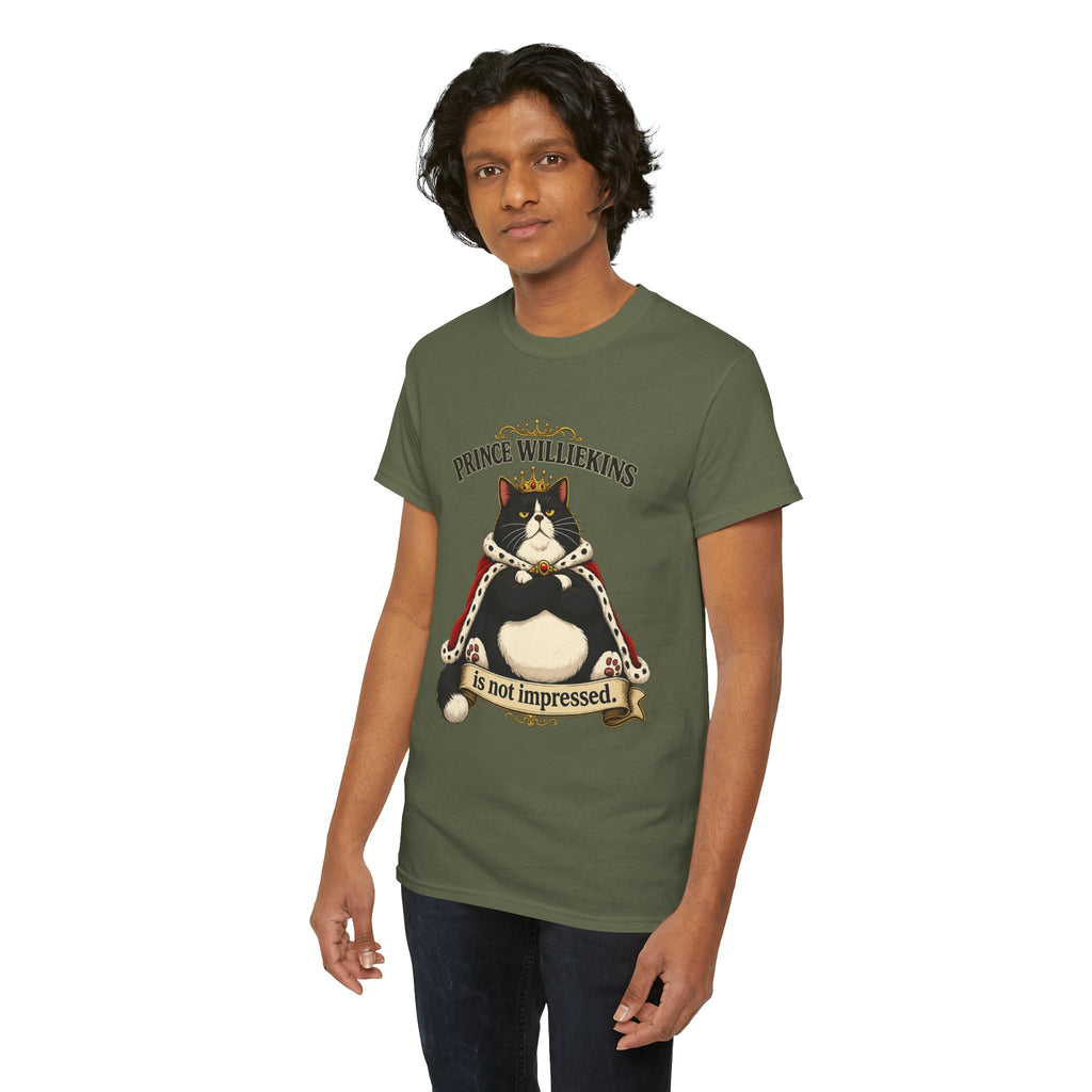 Cat T-Shirt — “Prince Williekins Is Not Impressed” Royal Cat Graphic Tee