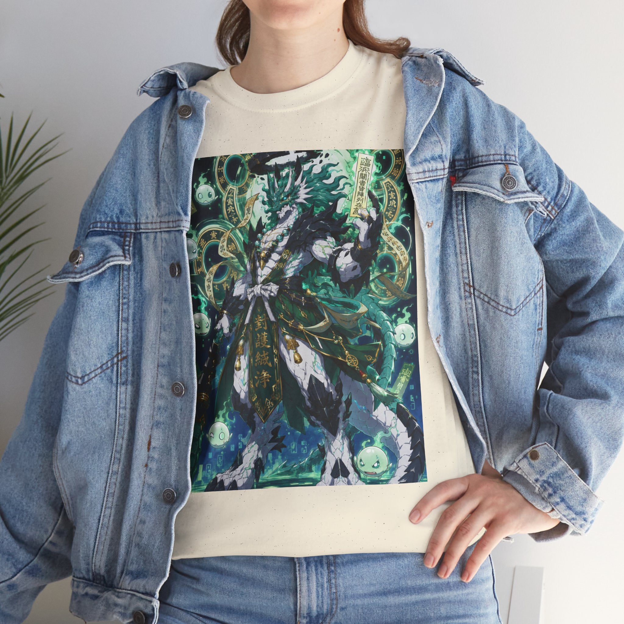Mystic Forest Sorcerer T-Shirt | Fantasy Mage Illustration, Green Aura