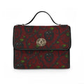 Dark Red Strawberry Vine Waterproof Canvas Bag | Vintage Floral Pattern