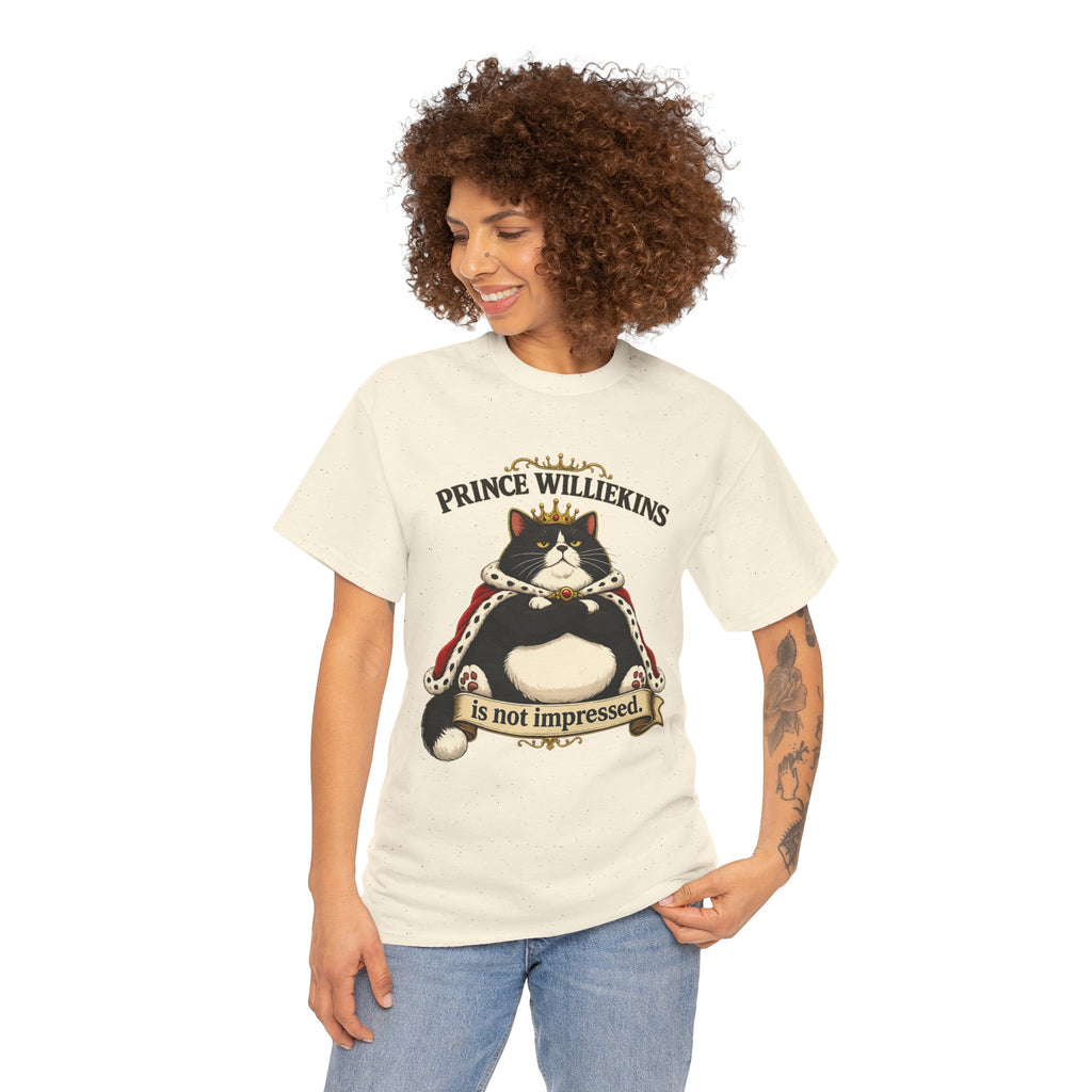 Cat T-Shirt — “Prince Williekins Is Not Impressed” Royal Cat Graphic Tee