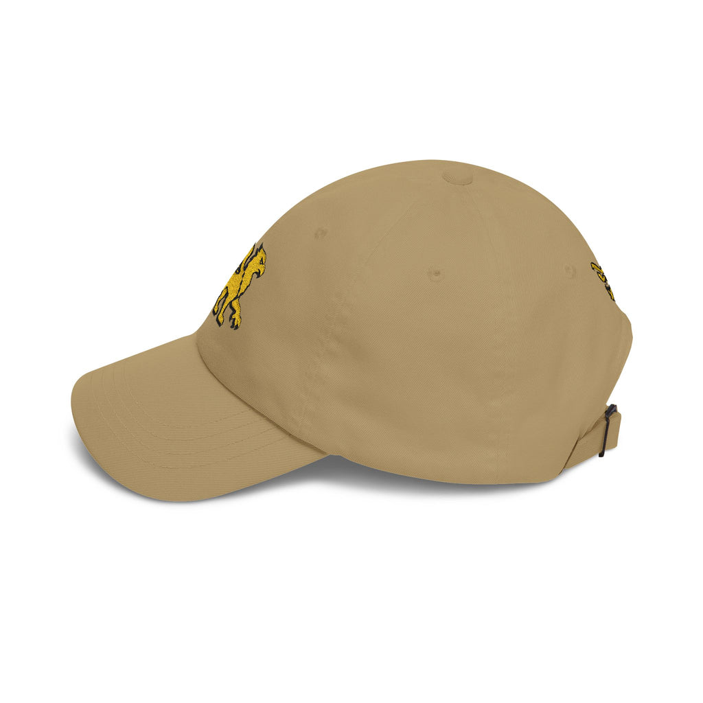 Golden Griffin Embroidered Cap | White Classic Dad Cap
