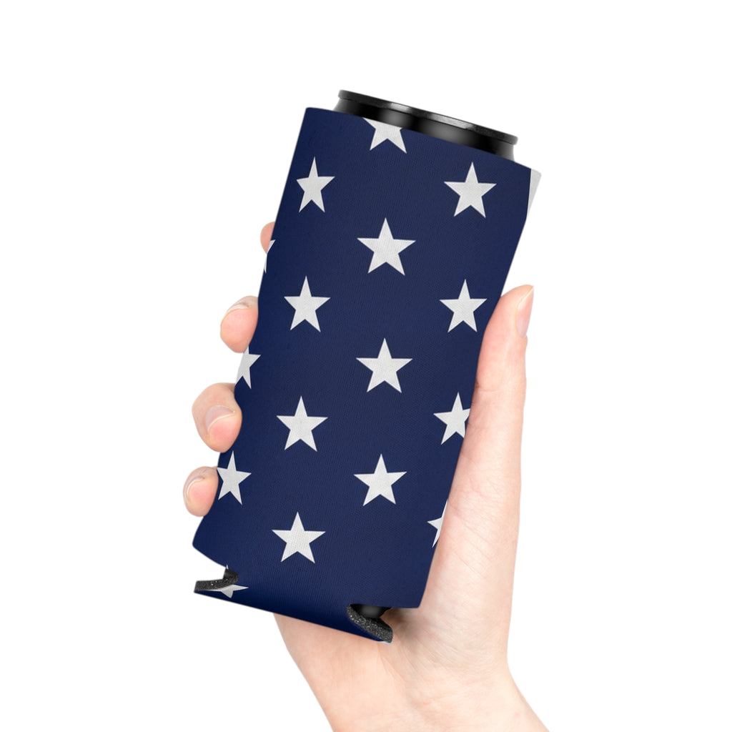 American Flag Can Cooler - Patriotic Red White Blue Star & Stripe Koozie
