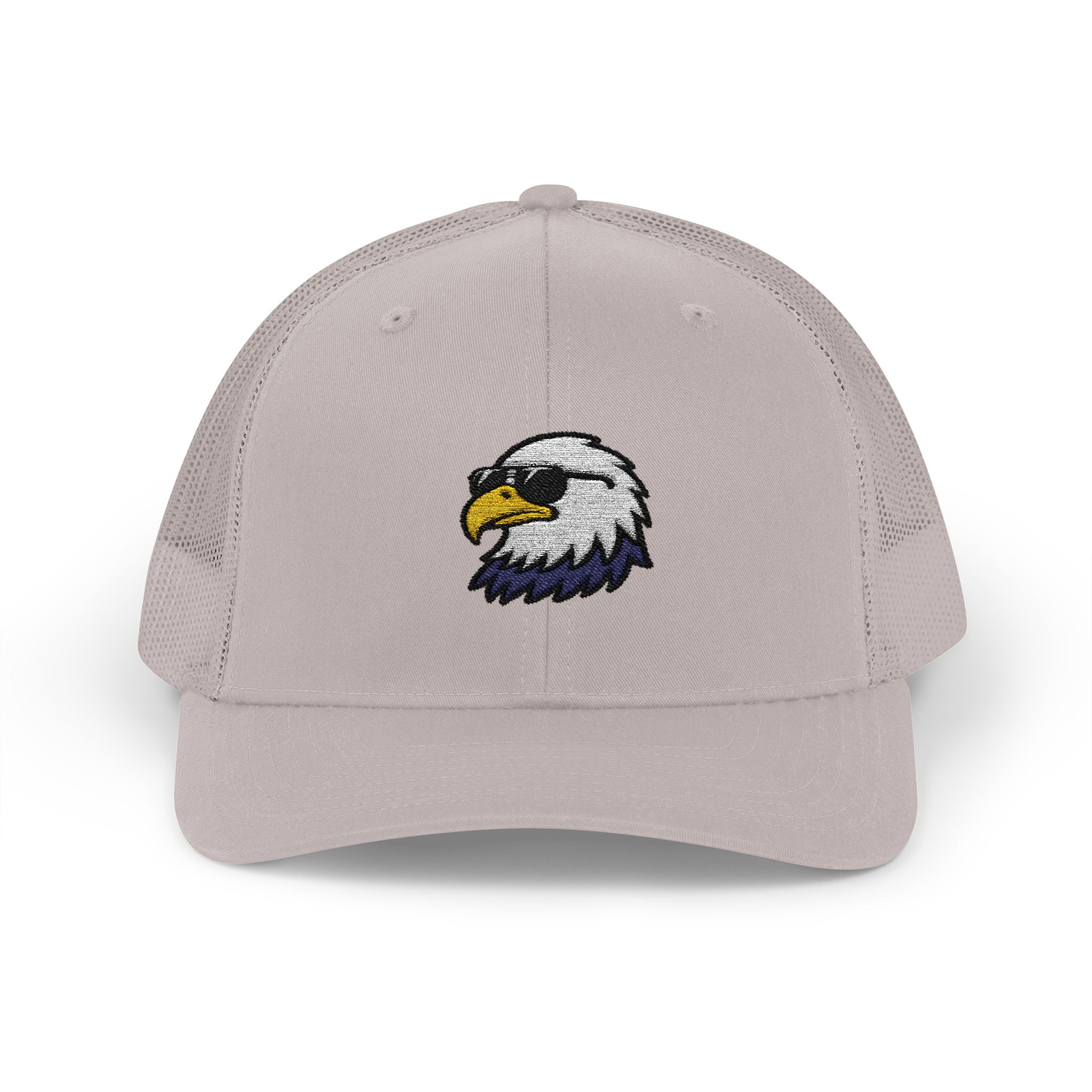 Eagle Head Embroidered Snapback Trucker Cap — Patriotic Mesh Baseball Hat