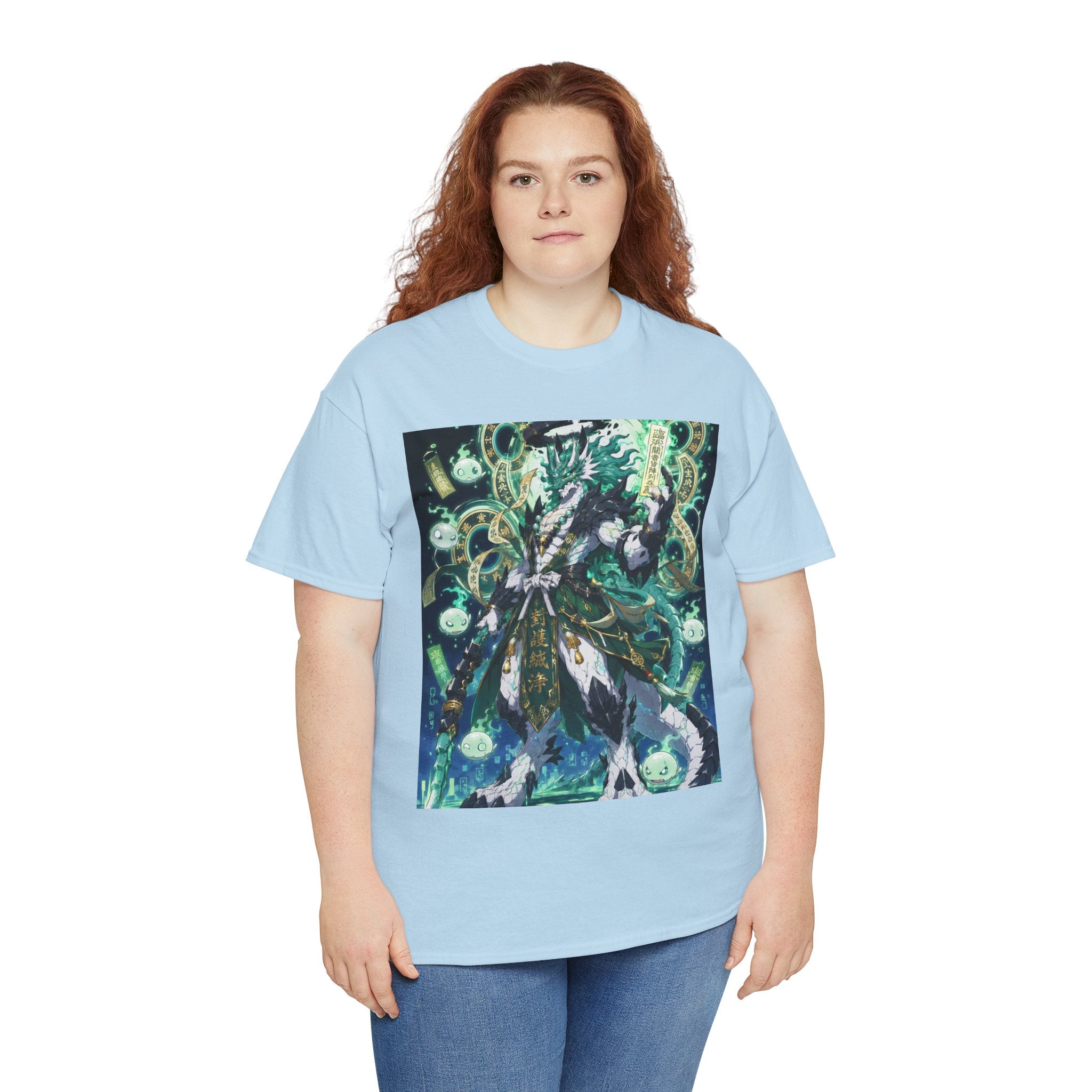 Mystic Forest Sorcerer T-Shirt | Fantasy Mage Illustration, Green Aura
