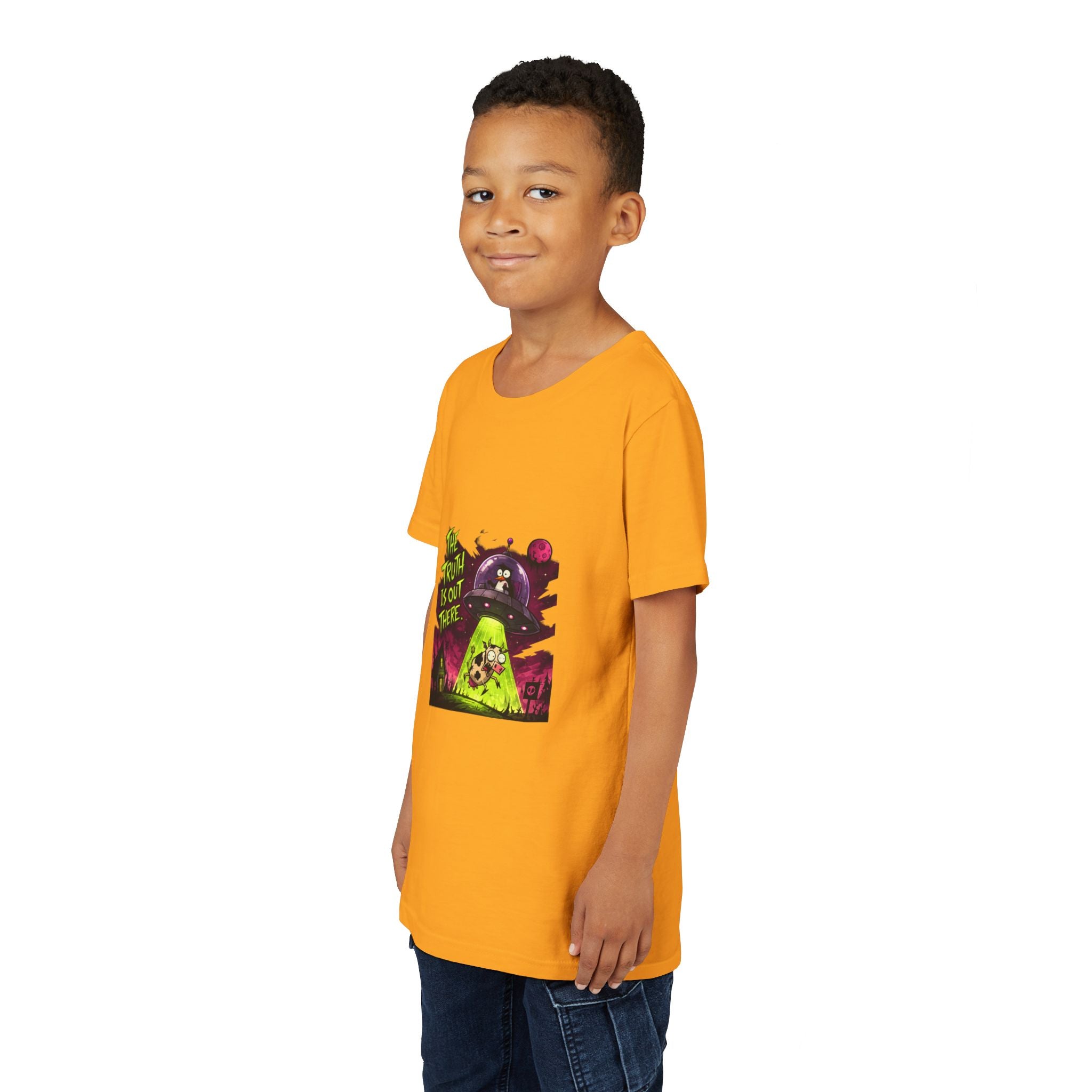 The Truth Is Out There Youth Tee | Alien UFO Graphic | Penguin | Cow
