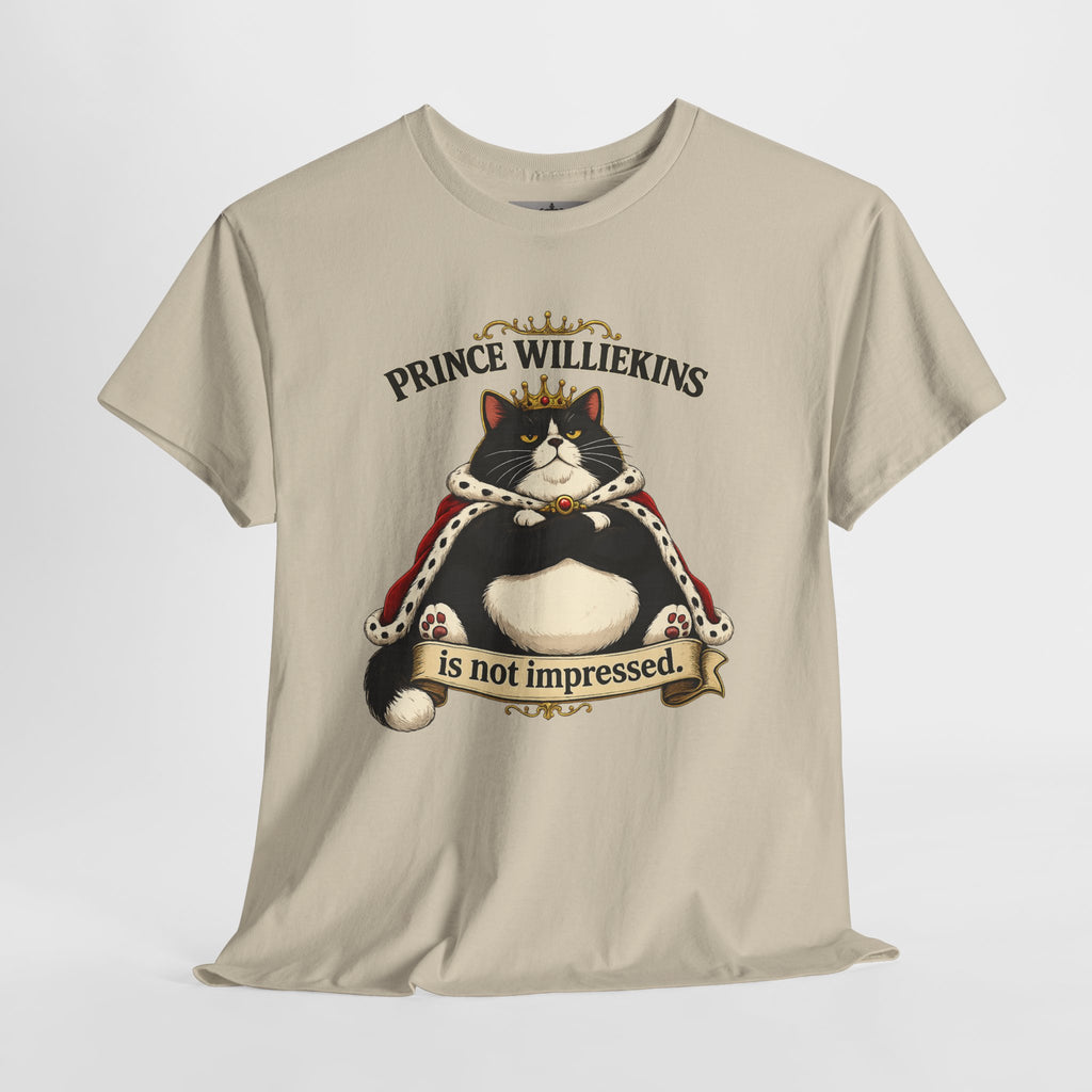 Cat T-Shirt — “Prince Williekins Is Not Impressed” Royal Cat Graphic Tee