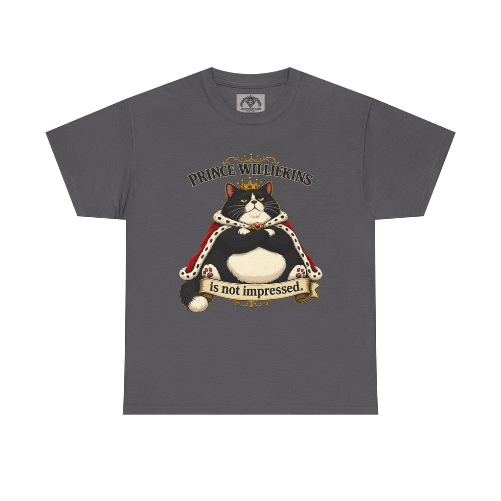 Cat T-Shirt — “Prince Williekins Is Not Impressed” Royal Cat Graphic Tee
