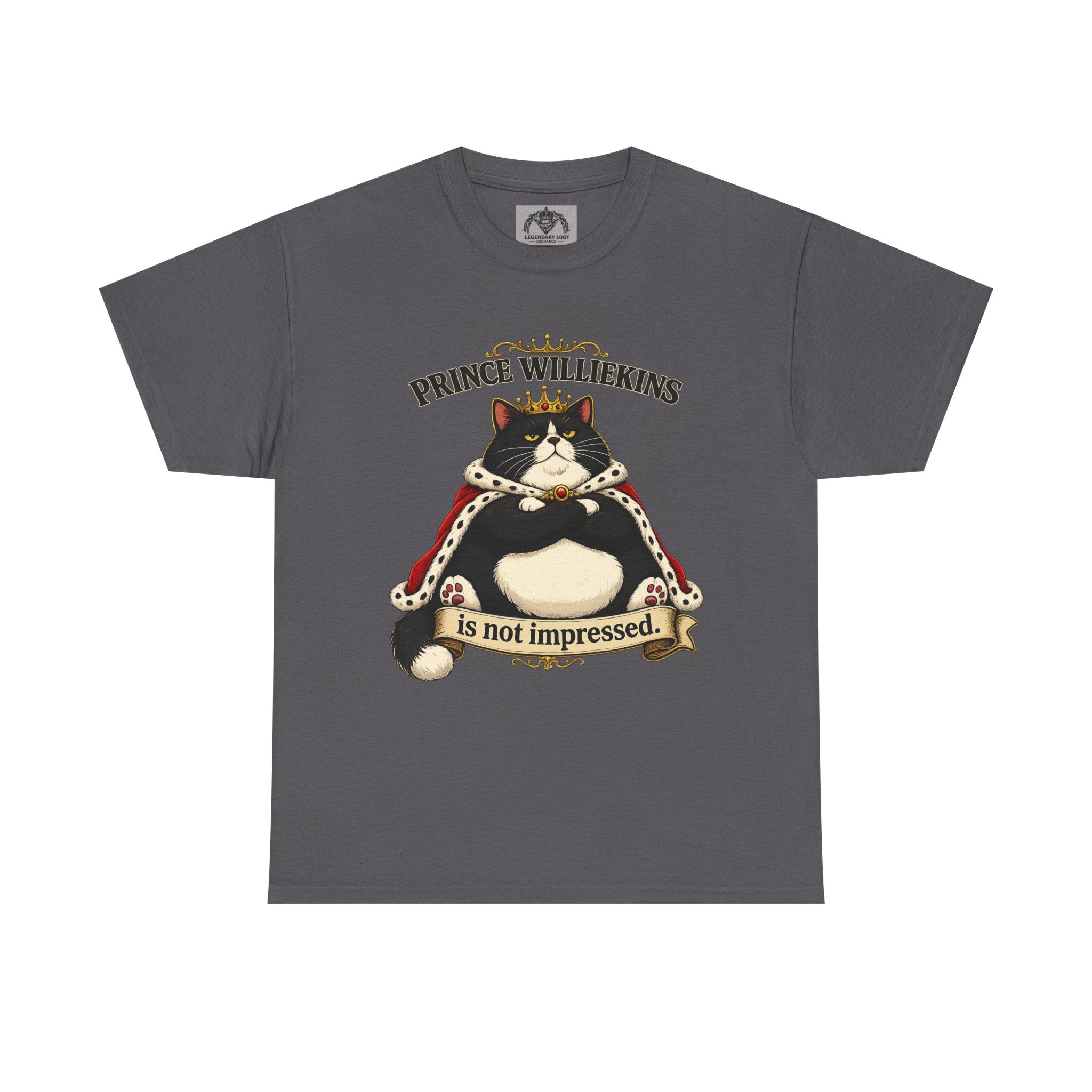 Cat T-Shirt — “Prince Williekins Is Not Impressed” Royal Cat Graphic Tee