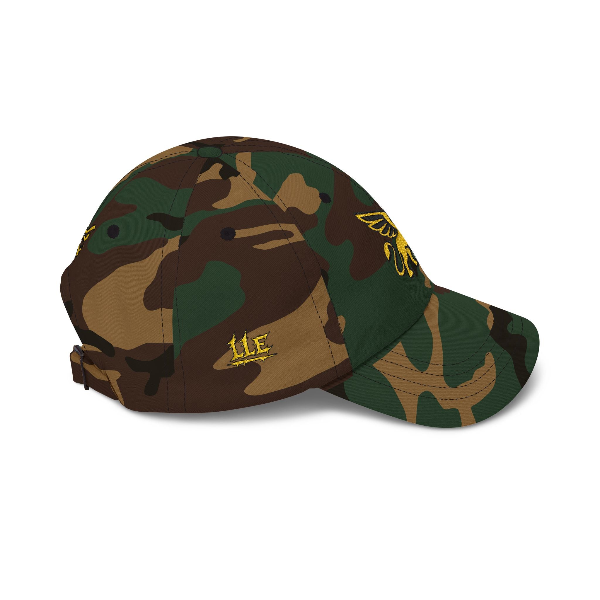 Golden Griffin Embroidered Cap | White Classic Dad Cap