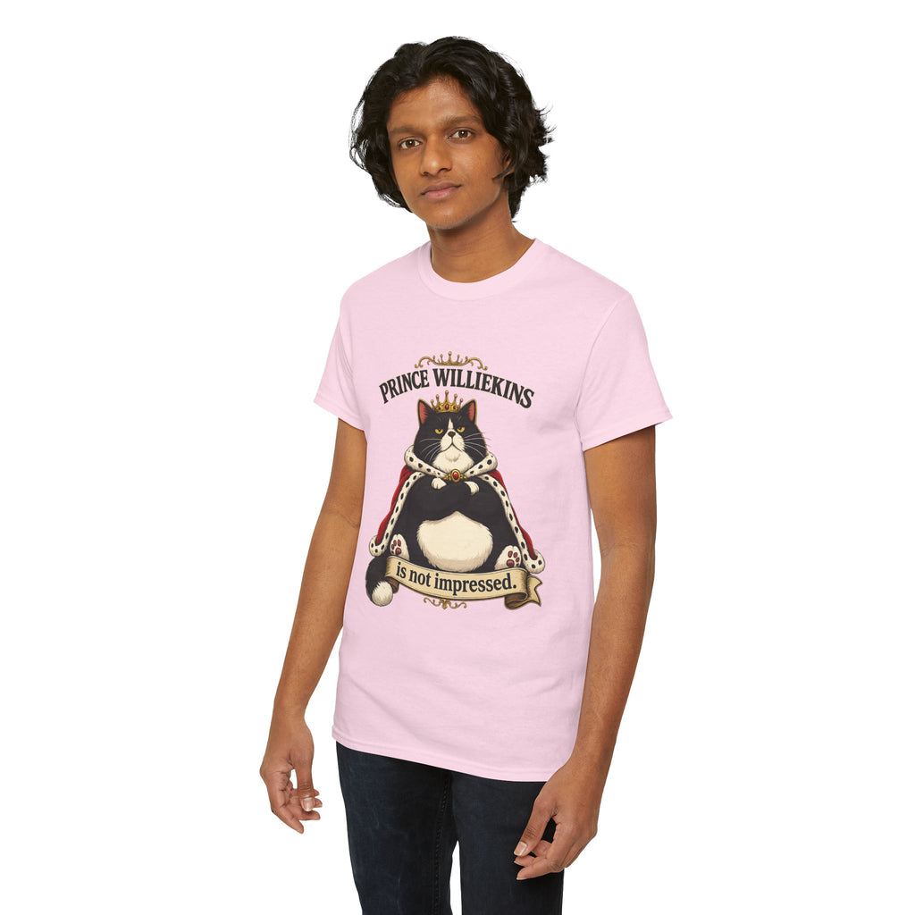 Cat T-Shirt — “Prince Williekins Is Not Impressed” Royal Cat Graphic Tee