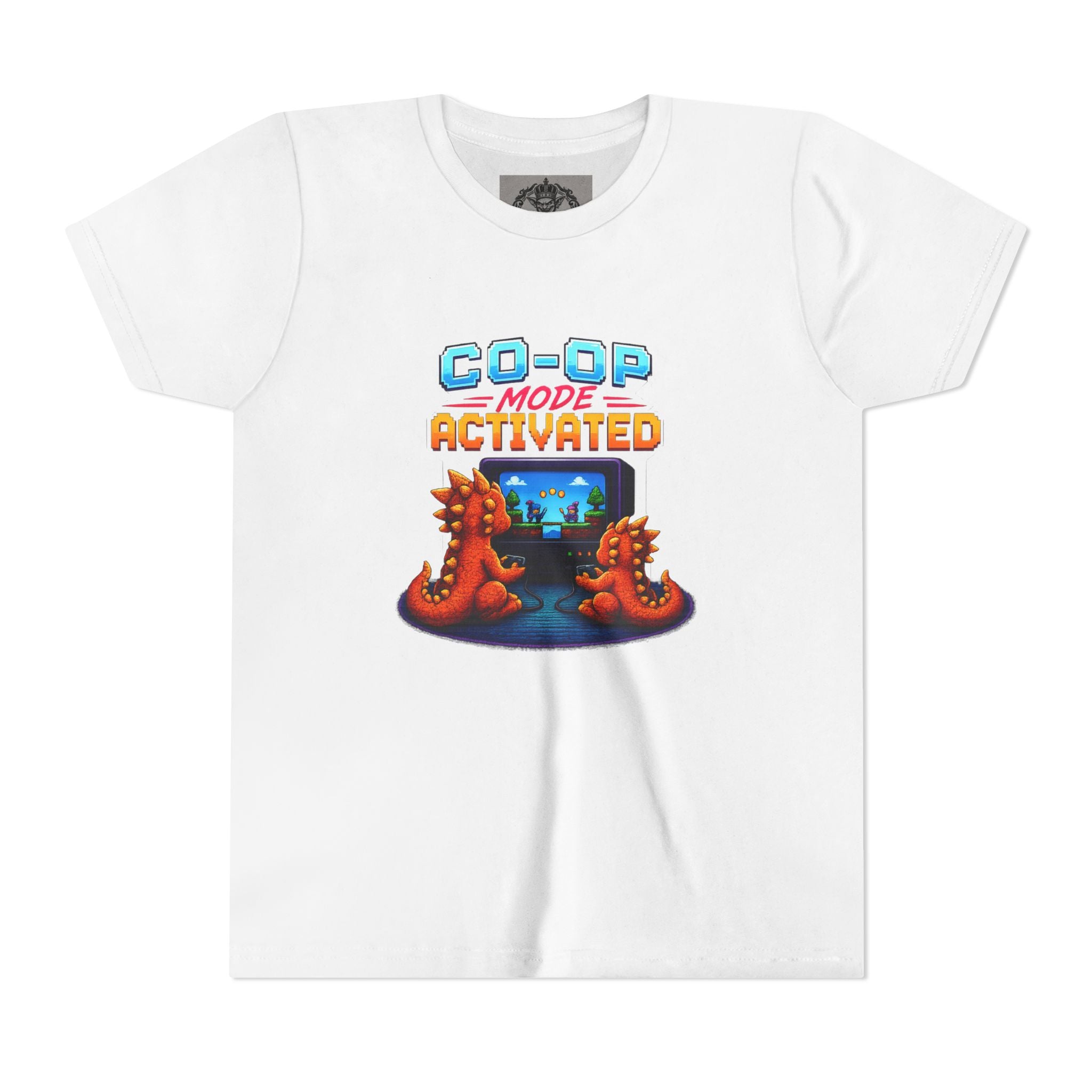 Co-Op Mode Activated Youth Tee | Gaming Dinosaur Kids Shirt | Retro Gamer Youth Shirt