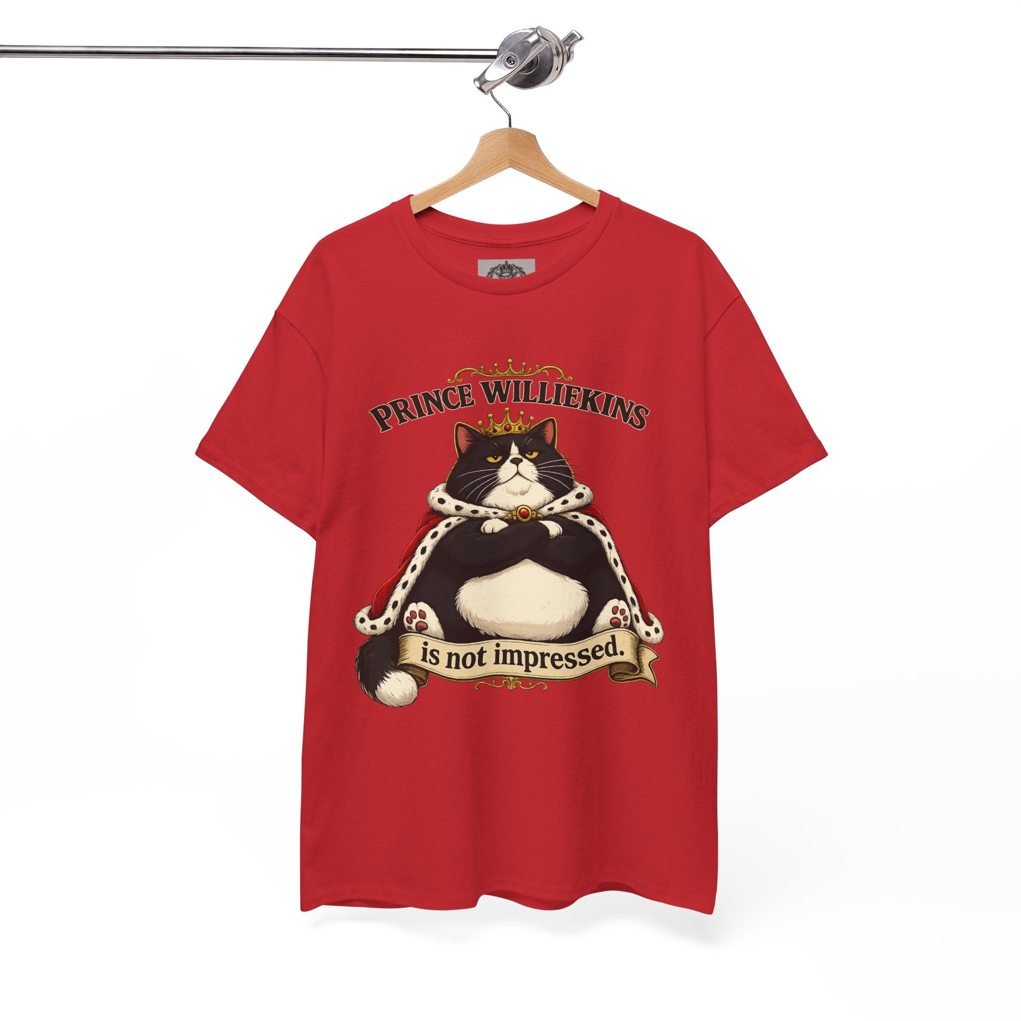 Cat T-Shirt — “Prince Williekins Is Not Impressed” Royal Cat Graphic Tee